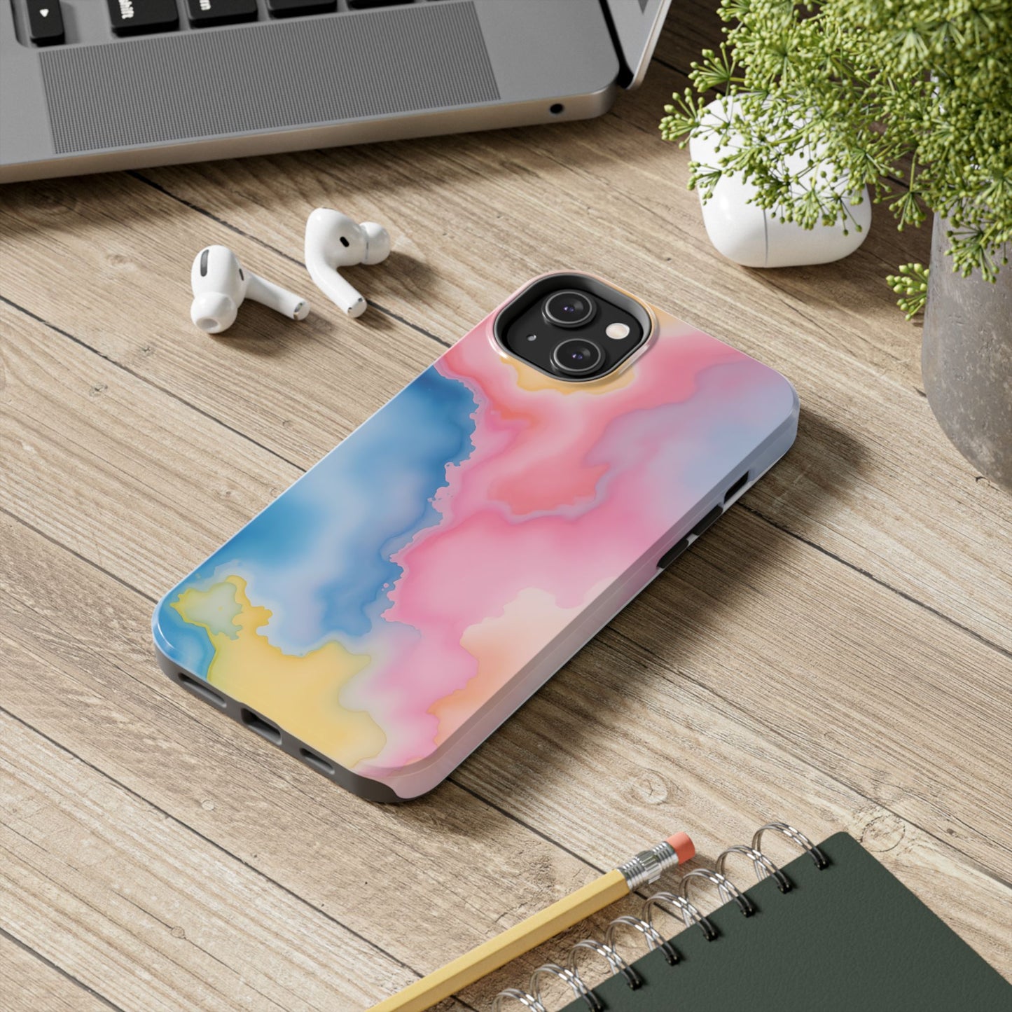 Painted Watercolor Tough Phone Case - Durable Protection with Artistic Vibes - for iPhone