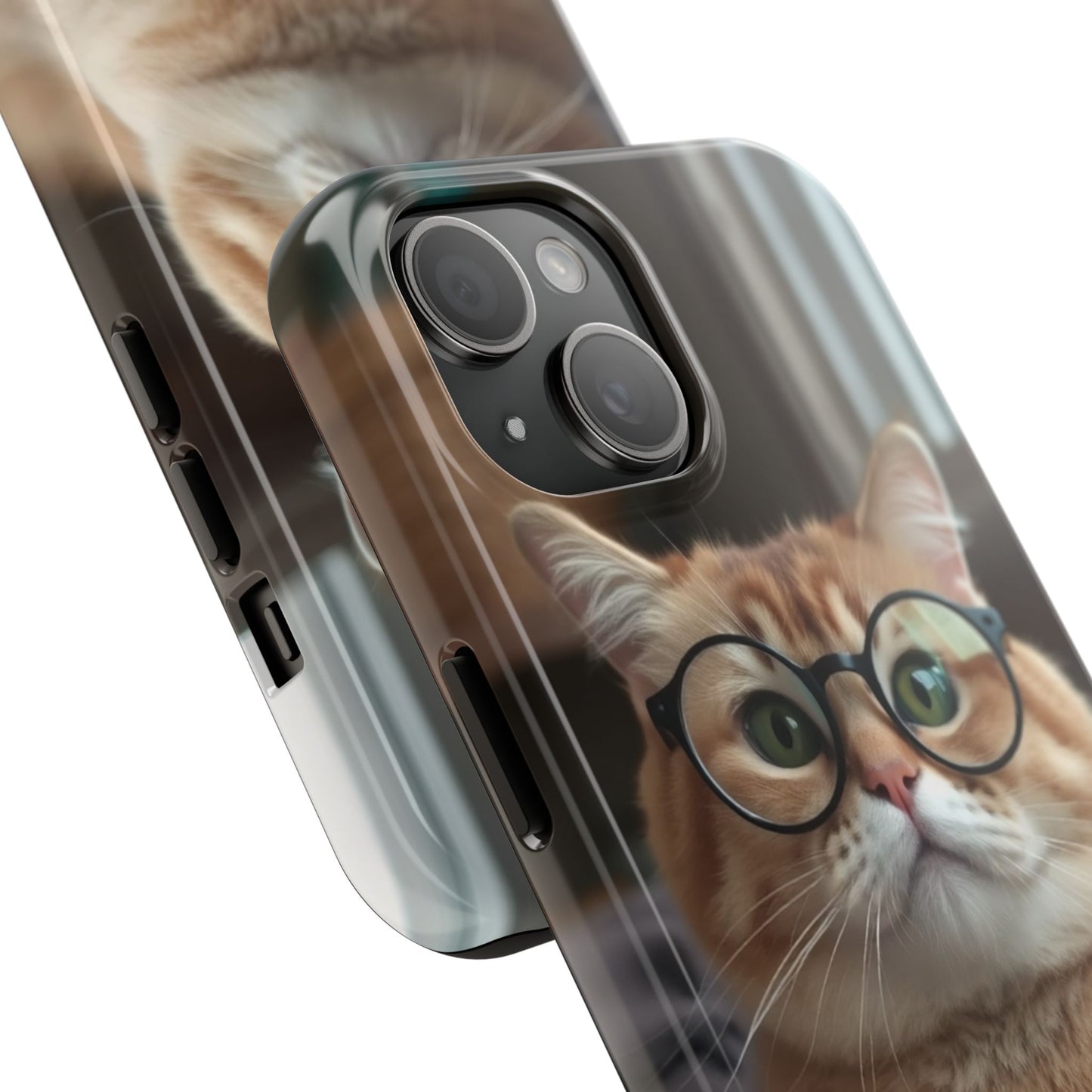 Cute Cat Glasses Tough Phone Case - Fun & Stylish Protection for Cat Lovers