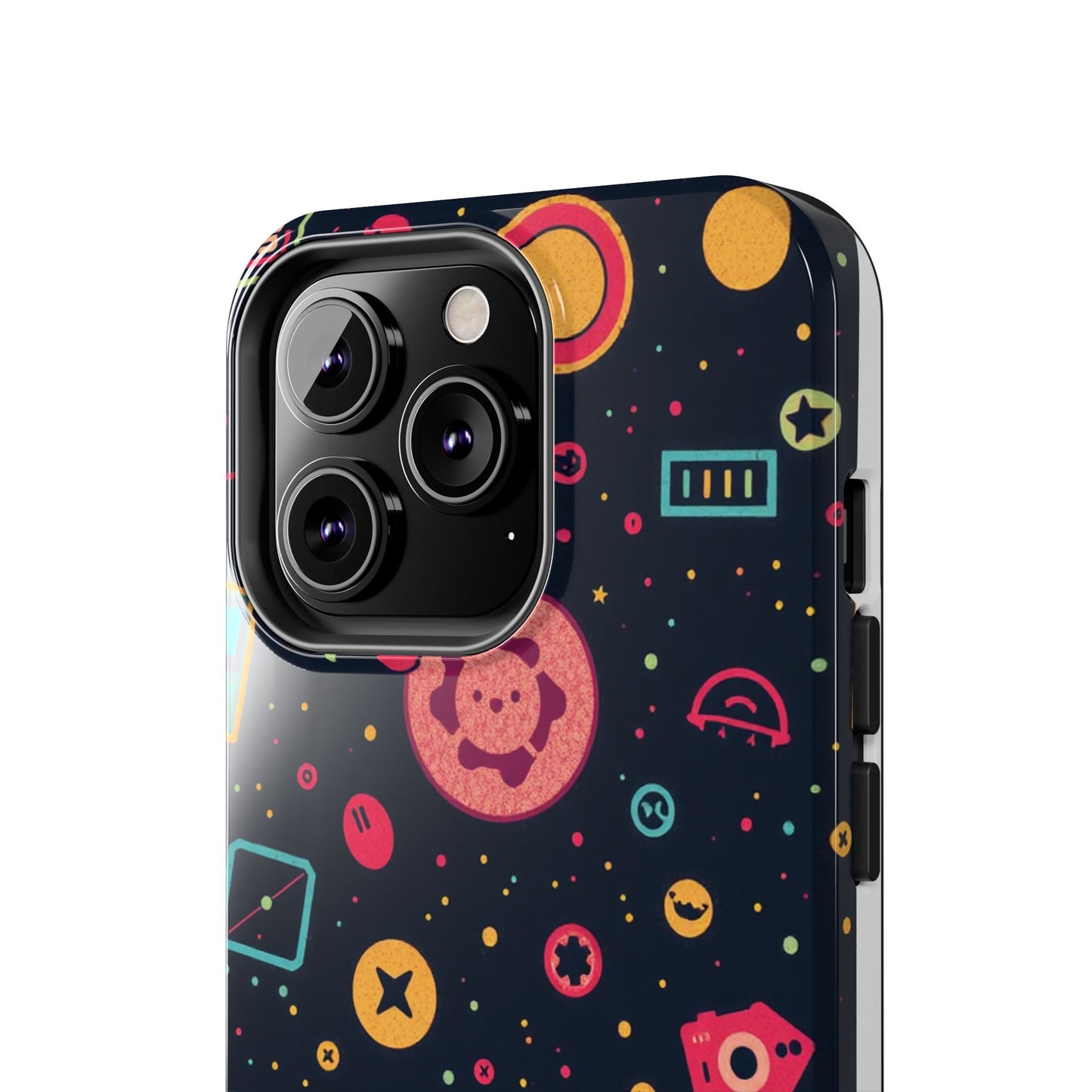 Colorful Space-Themed Tough Phone Case - Fun & Durable Protection for All Ages - for iPhone