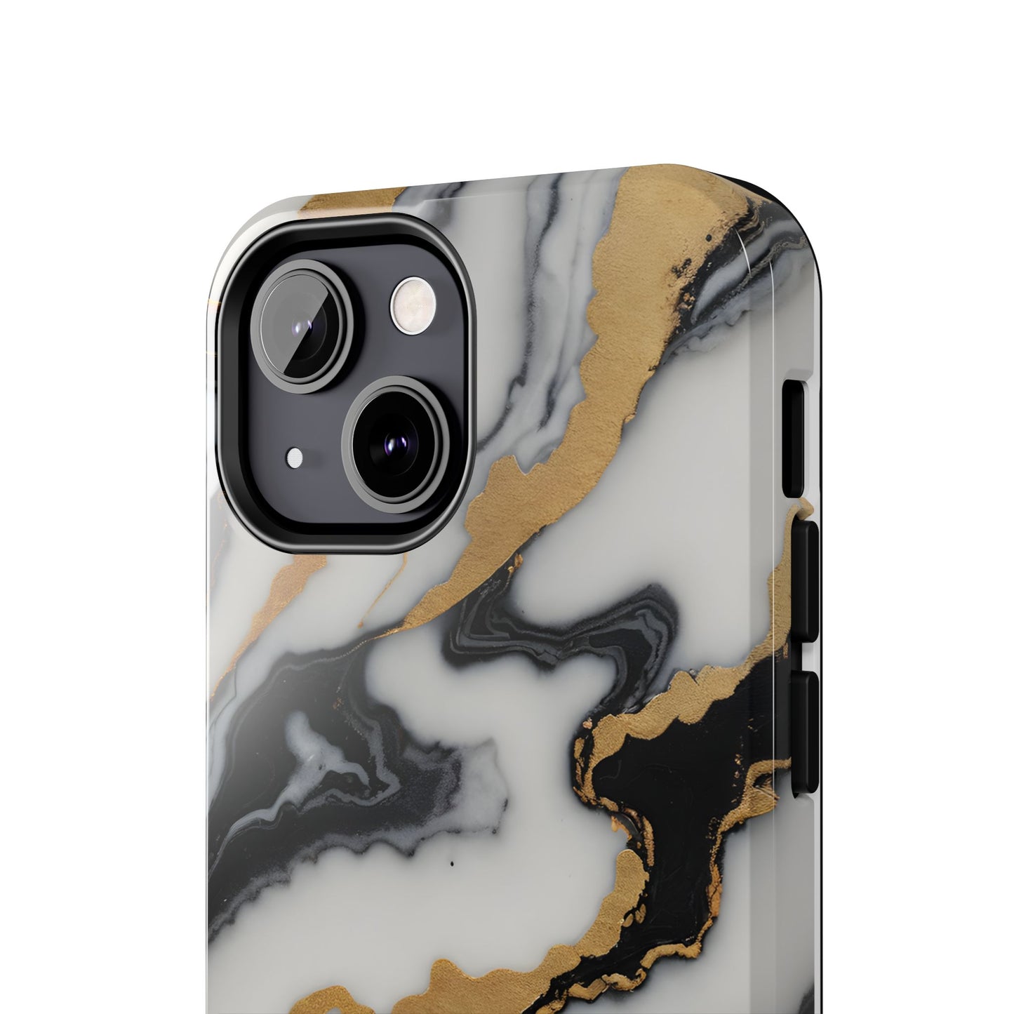 Elegant Gold Marble Tough Phone Case - Stylish Protection for Your iPhone