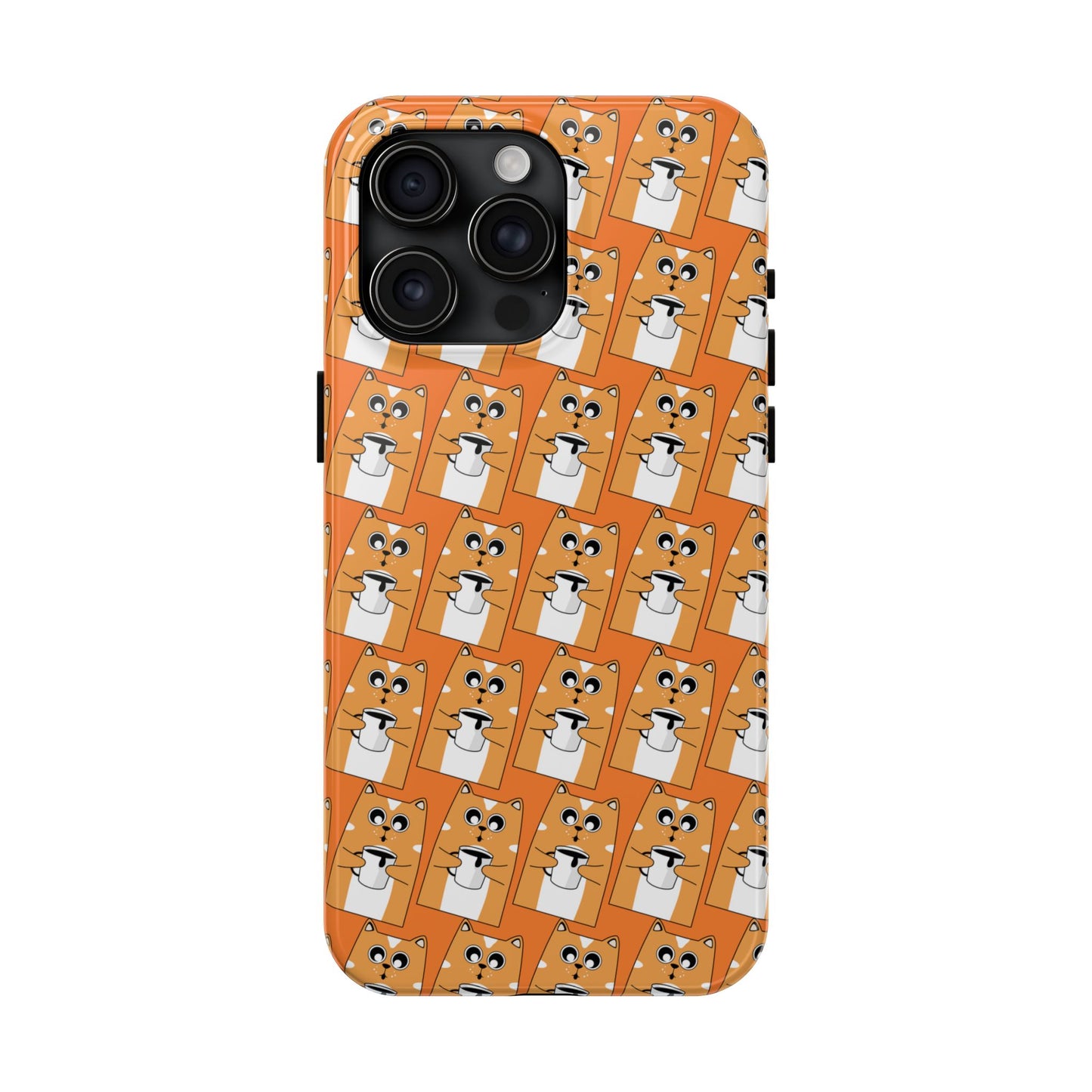 Coffee Cat Tough Phone Case – Durable, Fun, Perfect for Pet Lovers - for iPhone