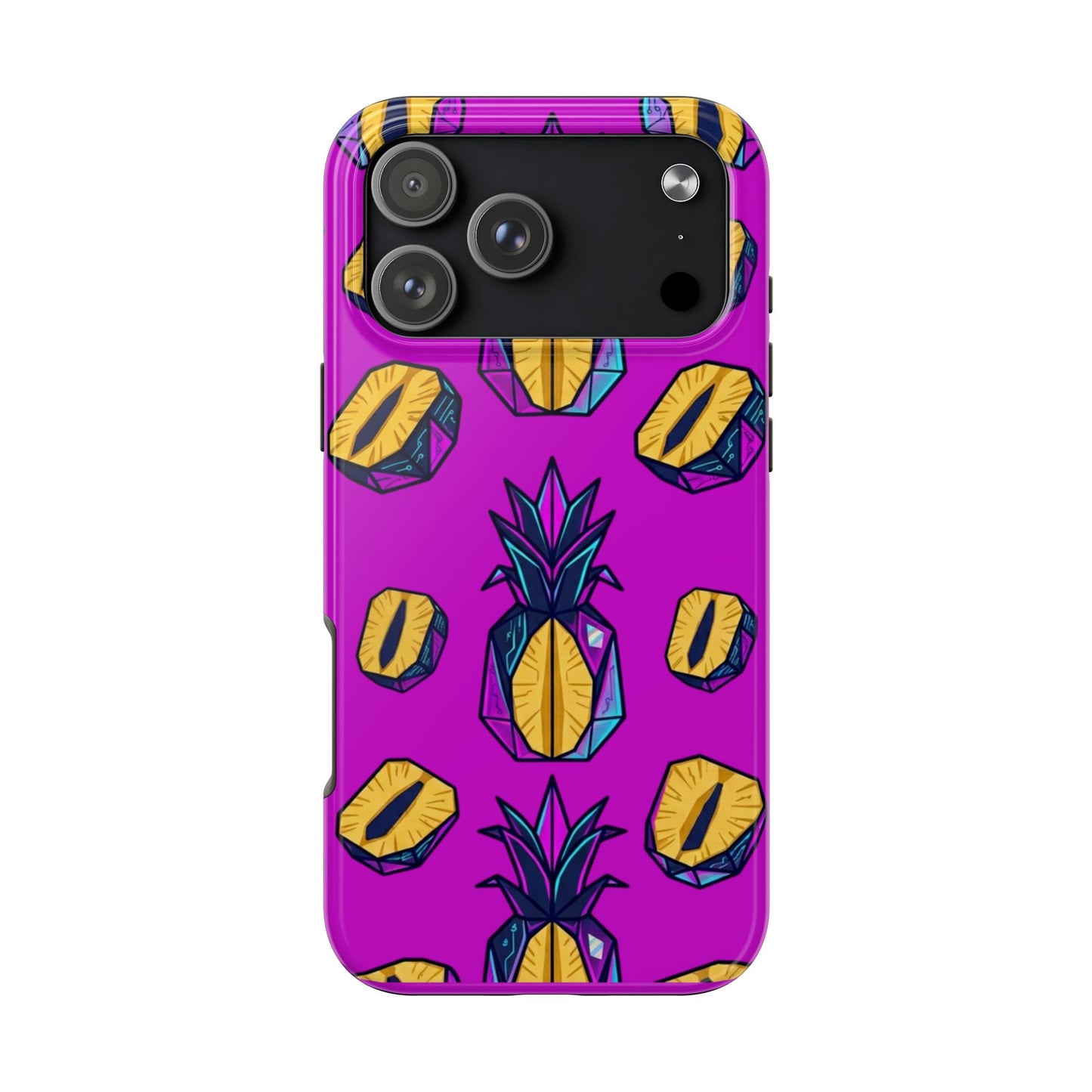 Cyberpunk Origami Pineapple iPhone Case