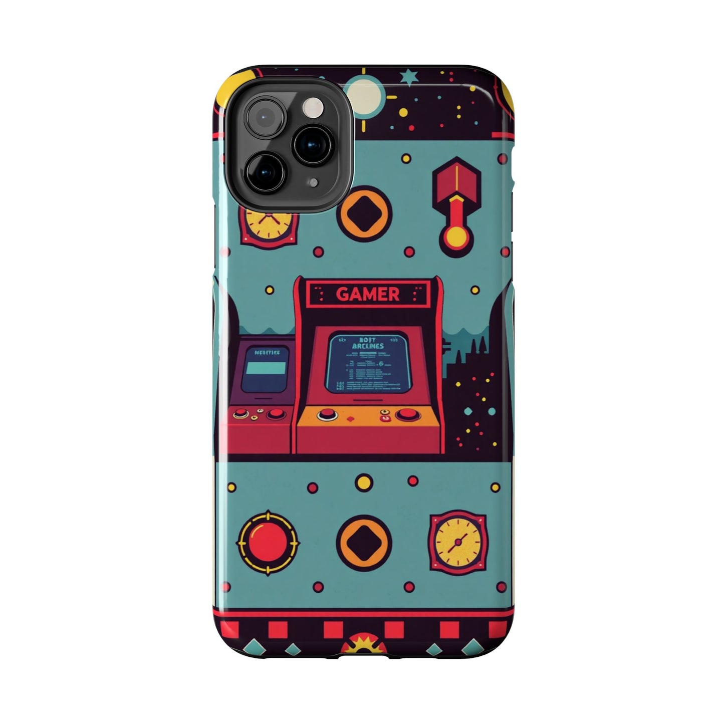 Retro Gamer Tough Phone Case - Vibrant Arcade Design for Gaming Enthusiasts - for iPhone