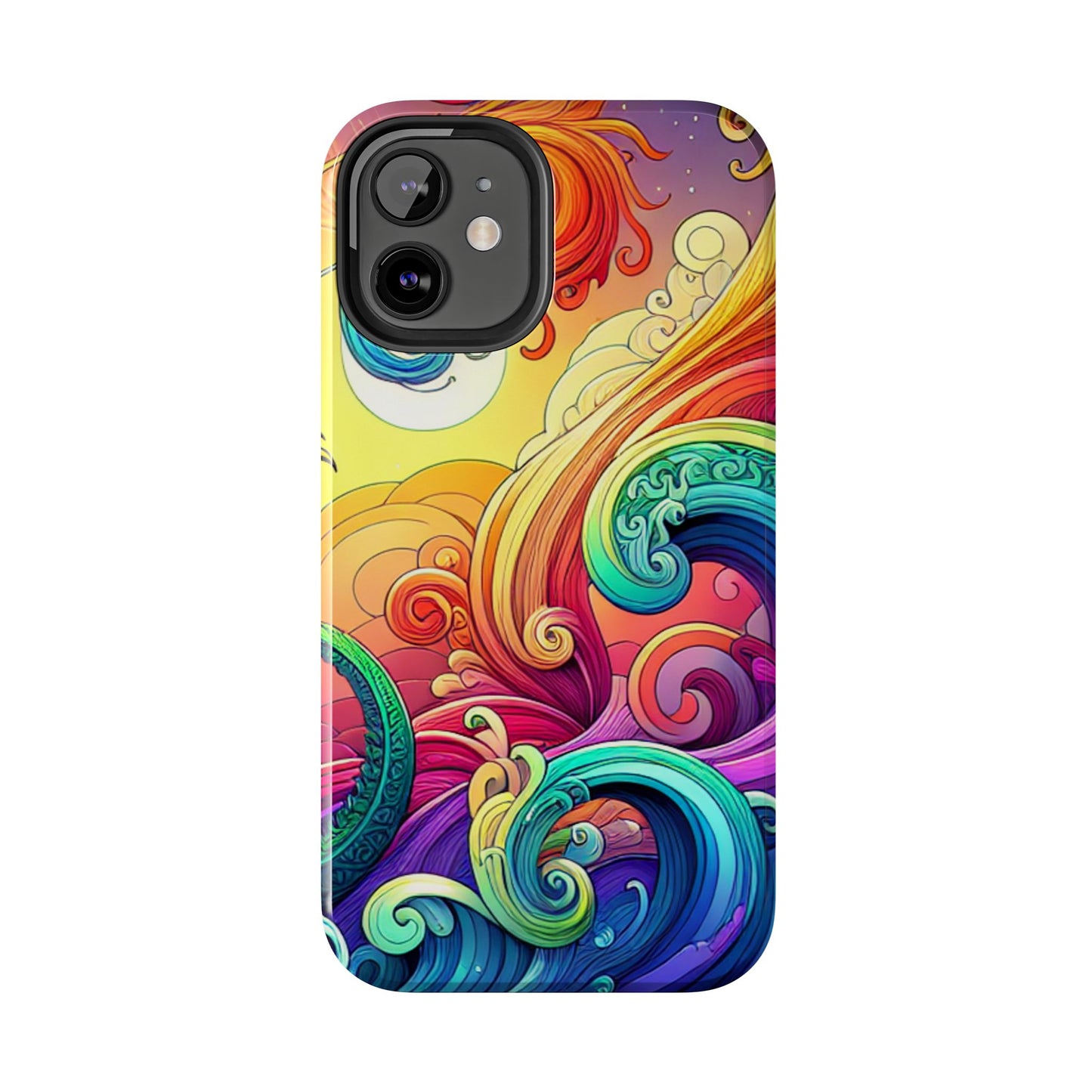Fantasy Ocean Waves Tough Phone Case - Colorful Protective Cover - for iPhone