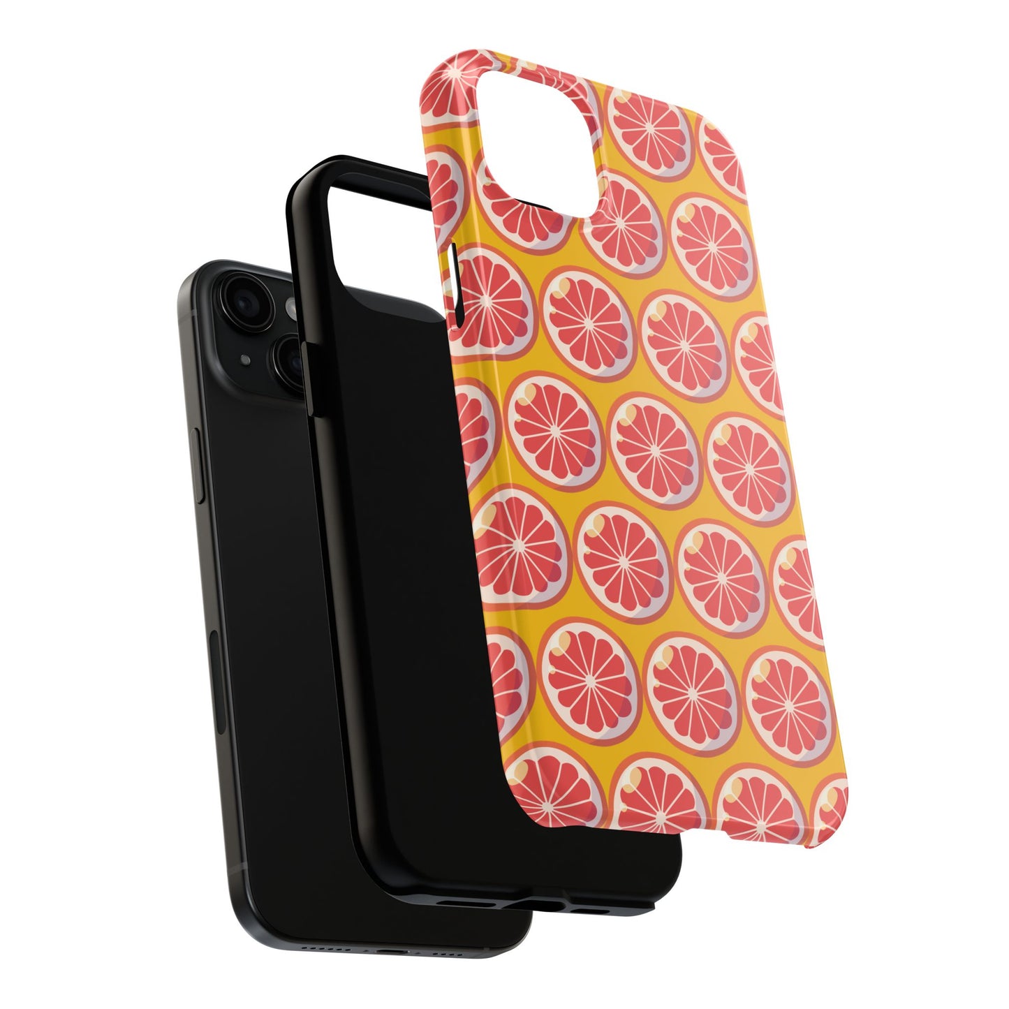 Citrus Pattern Tough Phone Case - Bright Grapefruit Design - for iPhone