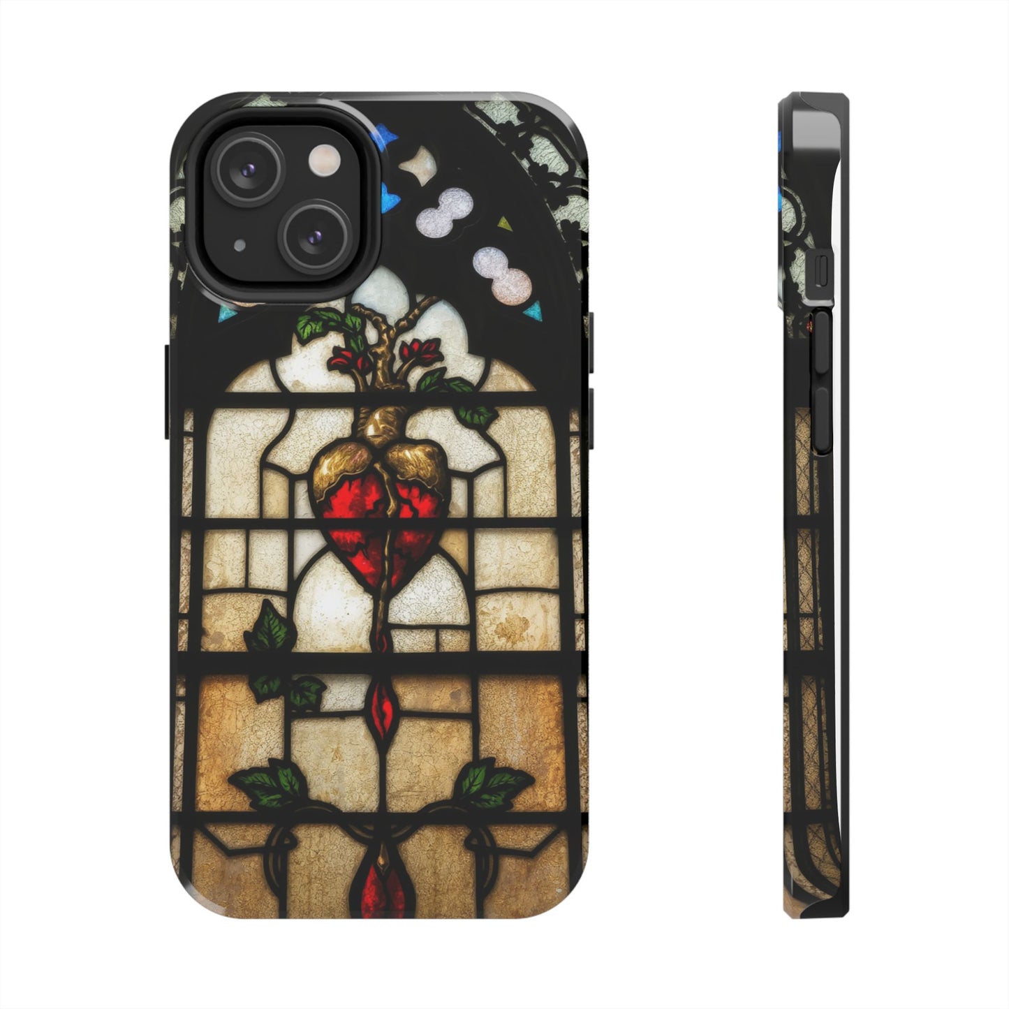 Stained Glass Heart Tough Phone Case - Unique Design for Protection & Style
