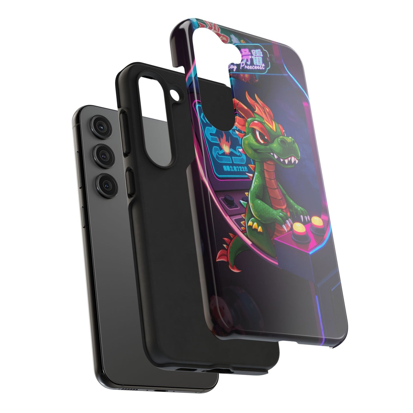 Retro Gamer Tough Phone Case with Dragon Design