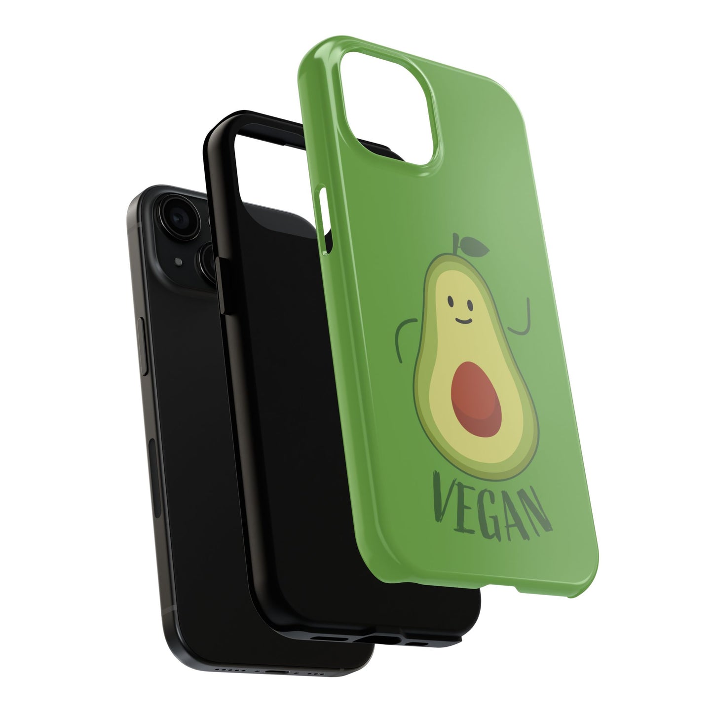 Vegan Avocado Tough Phone Case - Cute & Durable Phone Cover - for iPhone