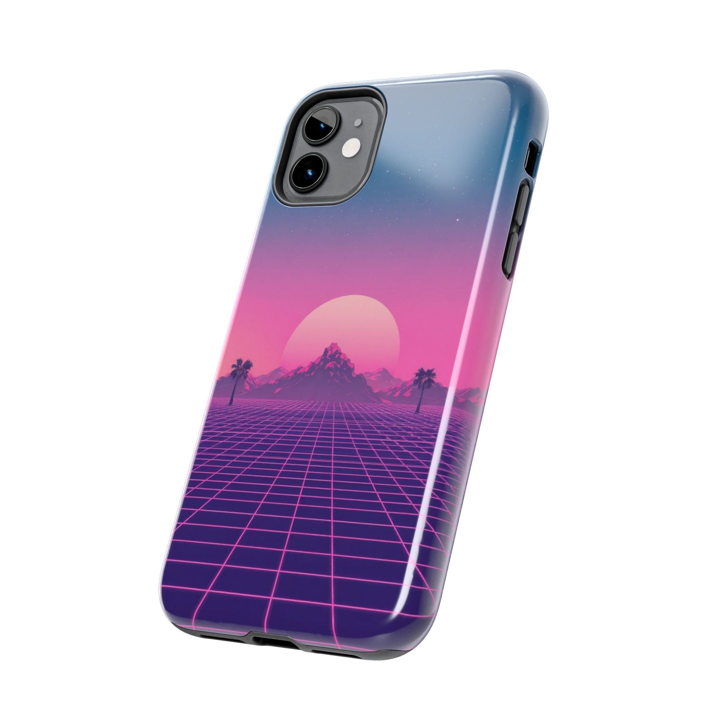 Retro Aesthetic Tough Phone Case - Vibrant Sunset Design