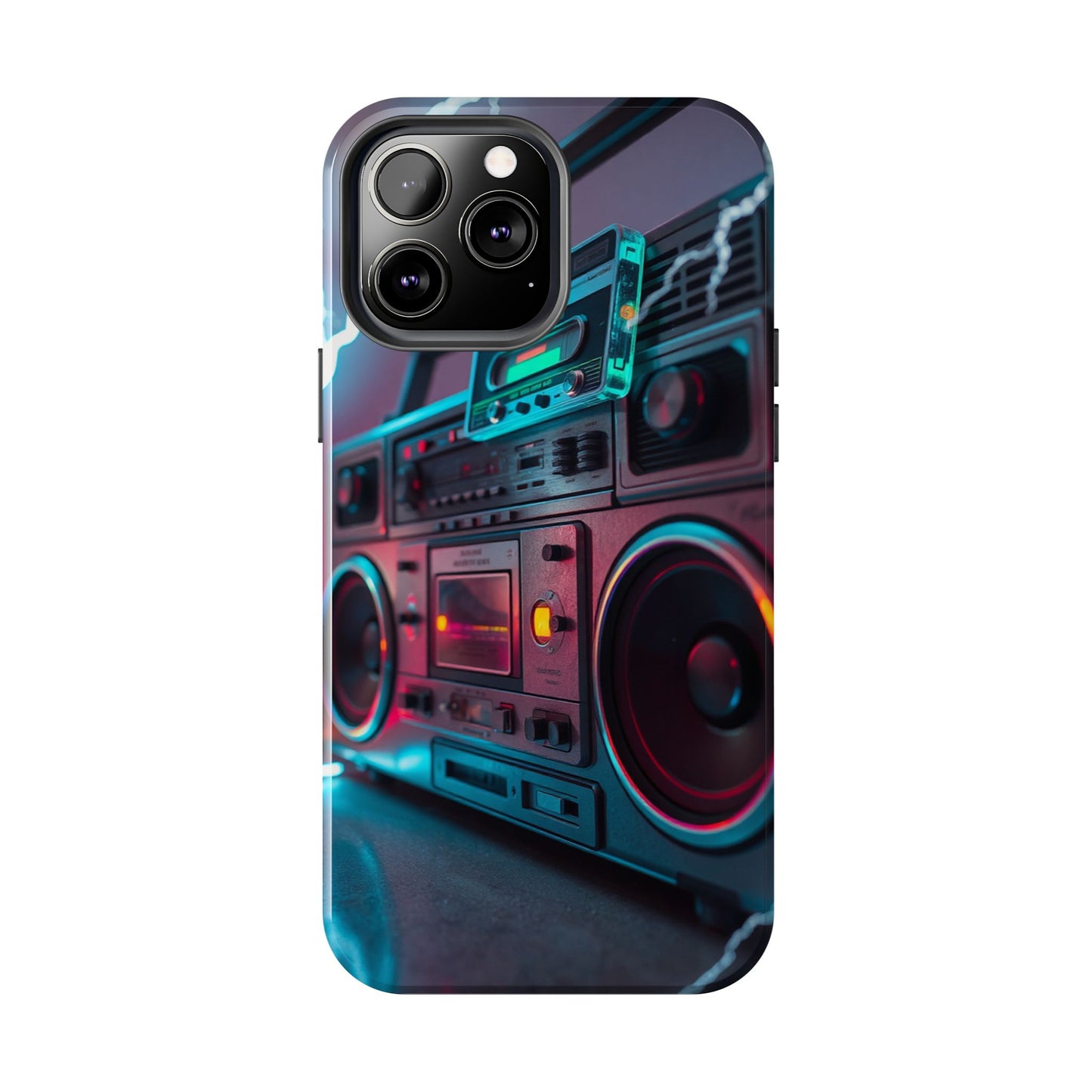 Retro Boombox Tough Phone Case – Vibrant Protection for Music Lovers