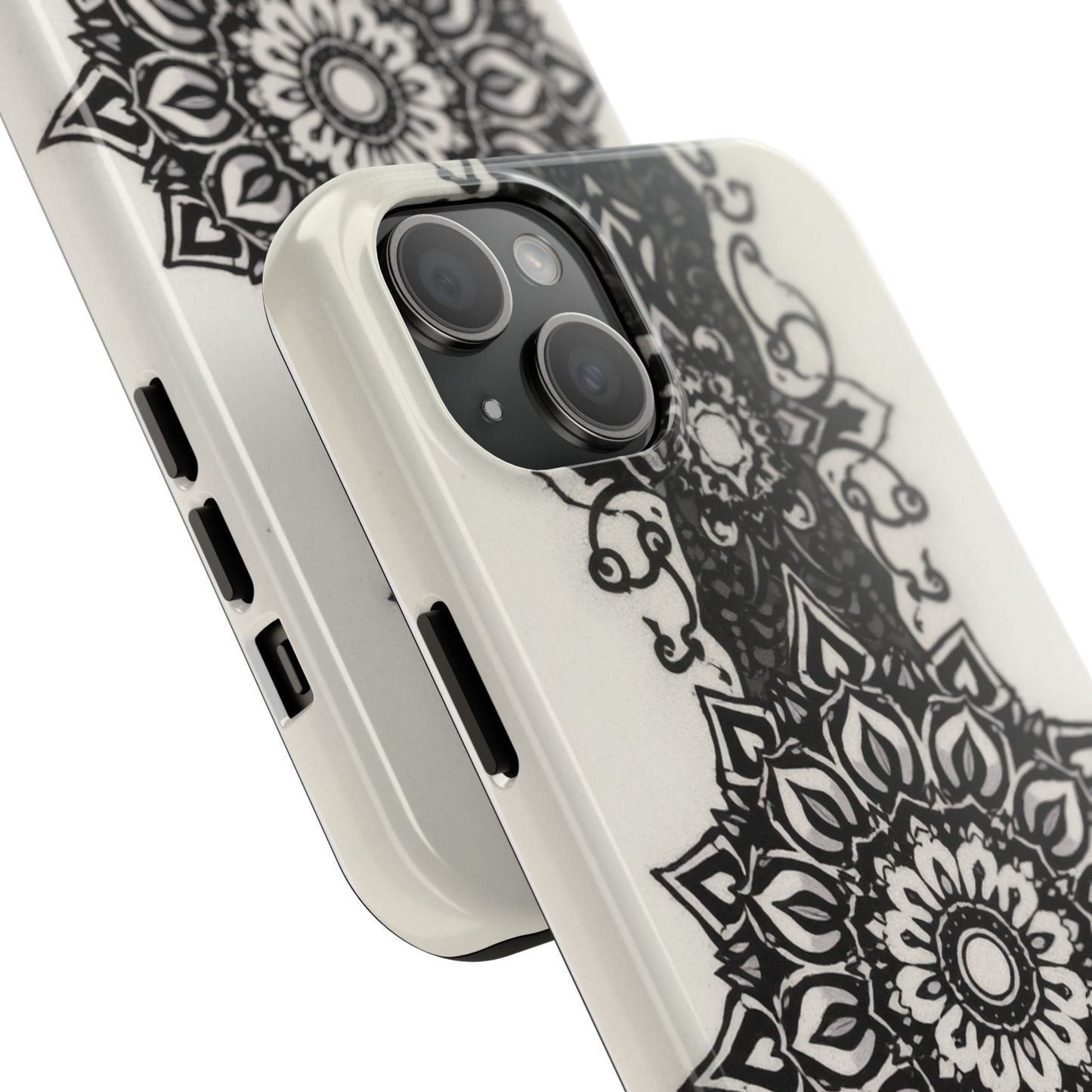 Stylish Tough Phone Cases with Dark Mandala Design - Durable and Unique Protection - for iPhone
