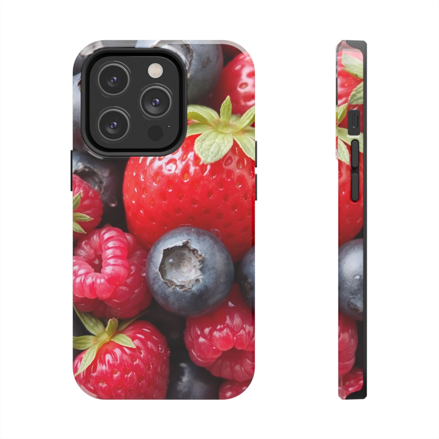 Fruit-Themed Tough Phone Case - Berry Burst Design