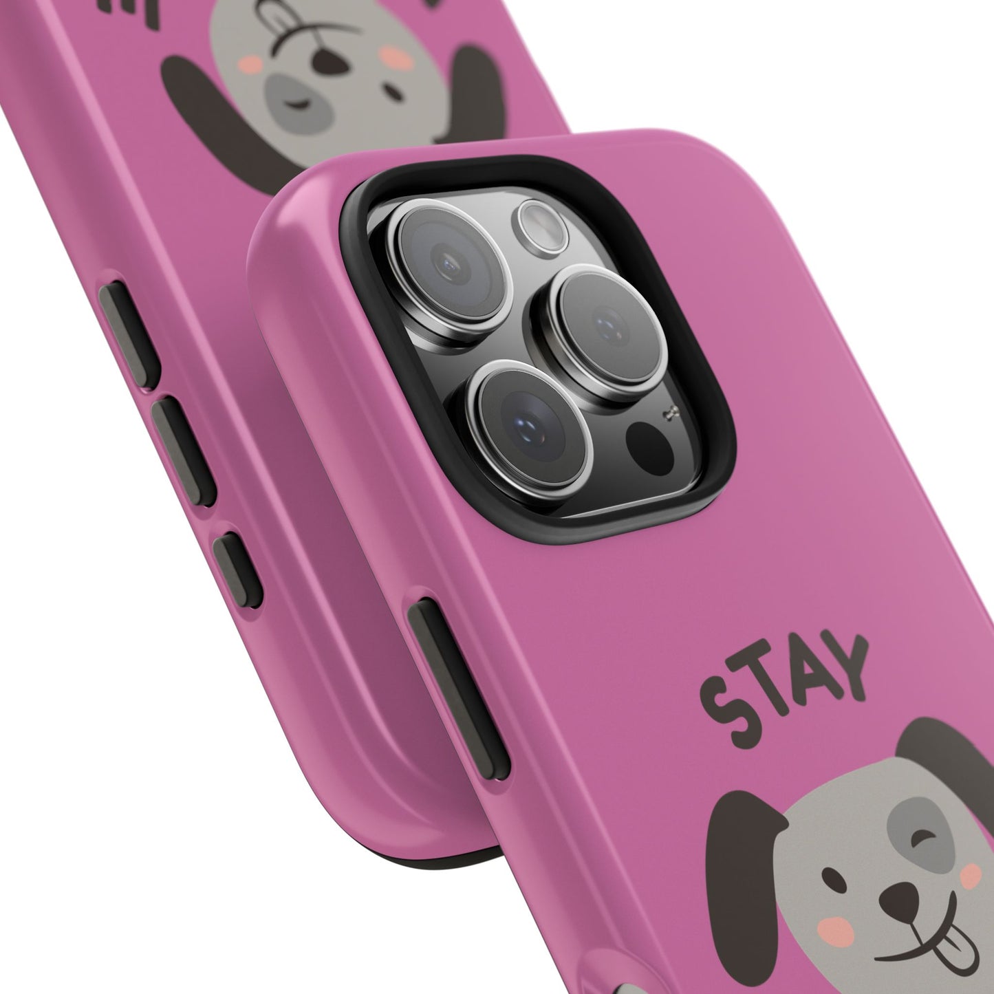 Pink Stay Pawsitive Tough Phone Case - Dog Funny Design - for iPhone