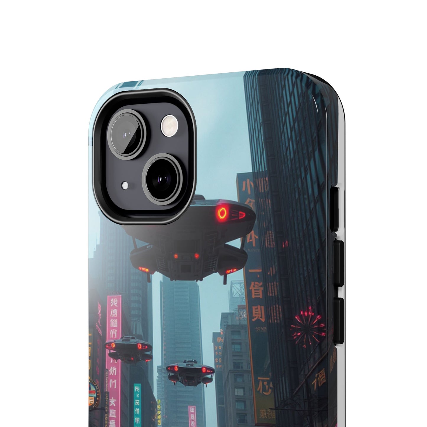 Futuristic City Tough Phone Case - Sci-Fi Design for Urban Explorers