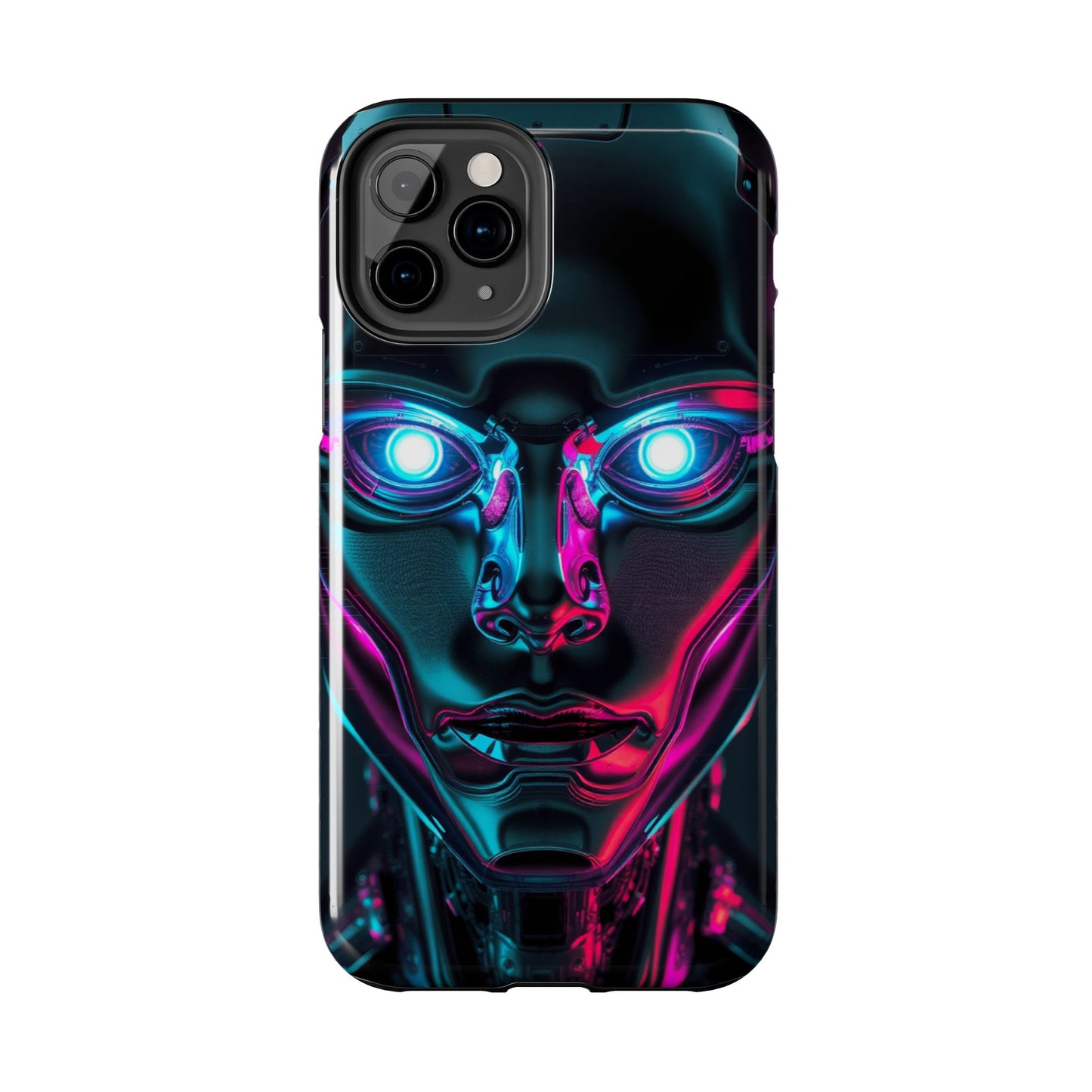 Futuristic Phone Case, Tough Phone Cover, Cyberpunk Style, Robot Design, Gift for Tech Lovers, Unique Phone Accessories
