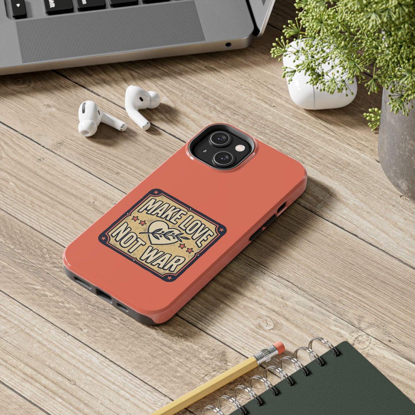 Make Love Not War Tough Phone Case for iPhone