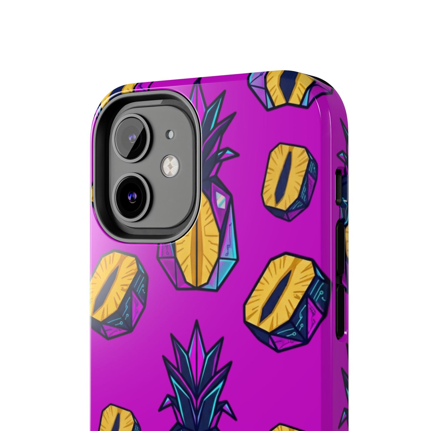 Cyberpunk Origami Pineapple iPhone Case