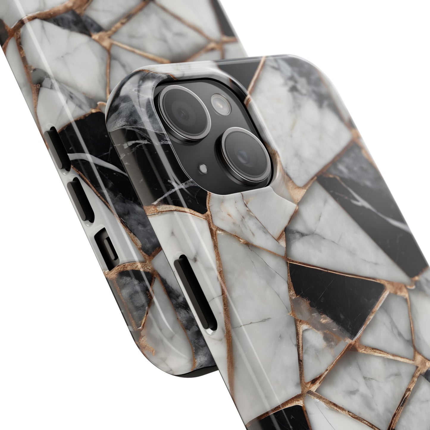 Elegant Marble Tough Phone Case - Stylish Protection for iPhone