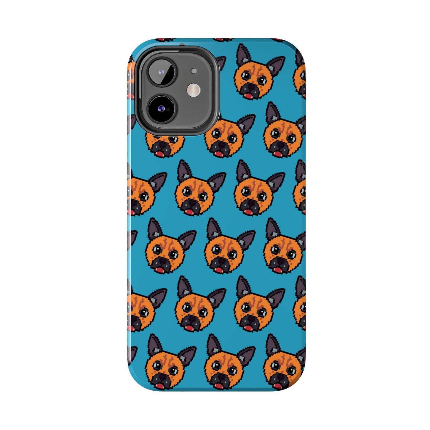 Cute Orange Dog Pixel Art Pattern Tough Phone Case - Fun & Durable Protection - for iPhone