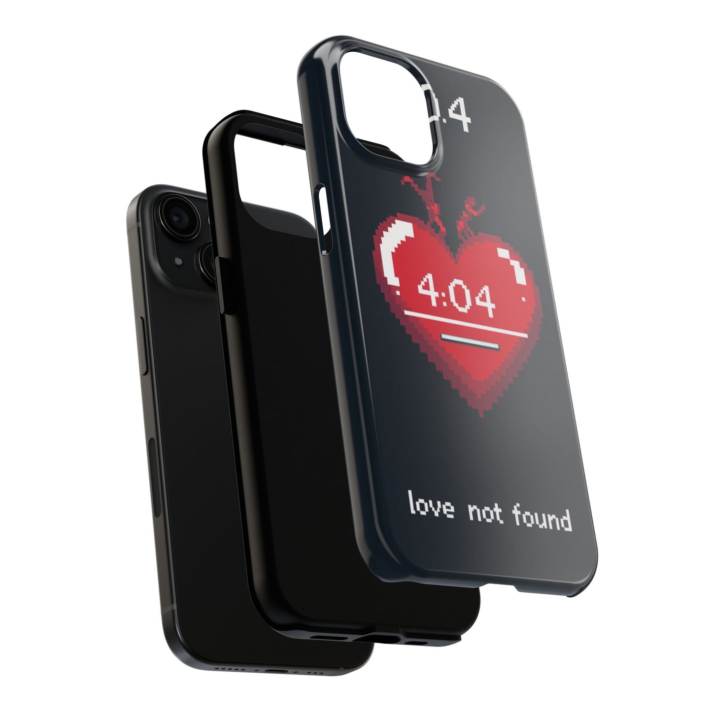 Vintage Pixel Heart Tough Phone Case - "404 Love Not Found" Design