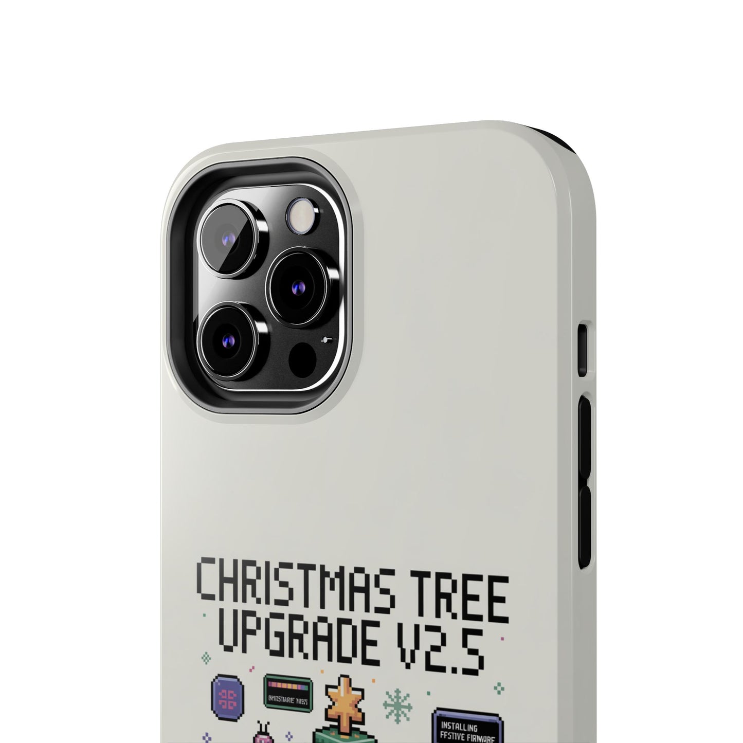 Christmas Tree Upgrade Tough iPhone Case - Pixel Art Design