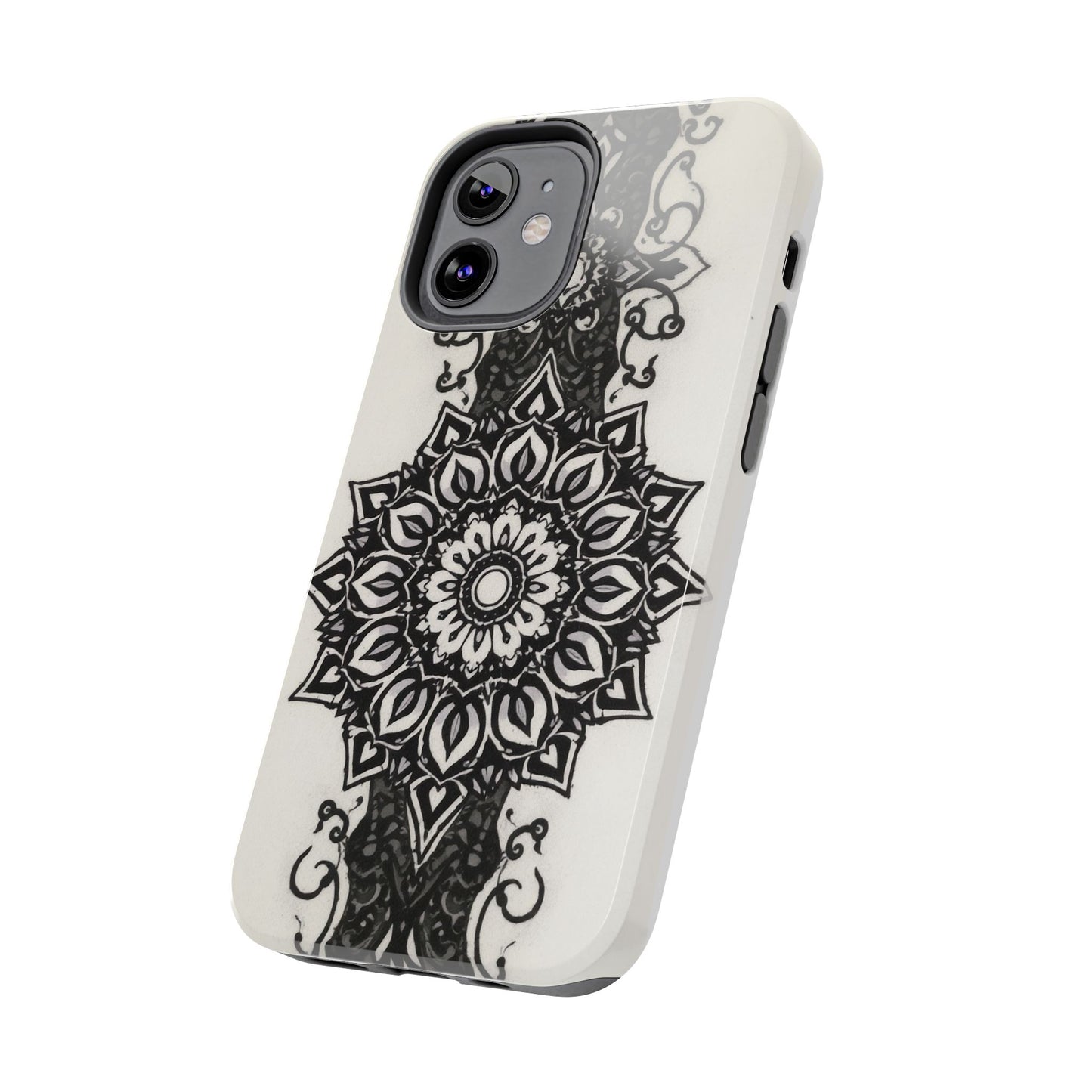 Stylish Tough Phone Cases with Dark Mandala Design - Durable and Unique Protection - for iPhone