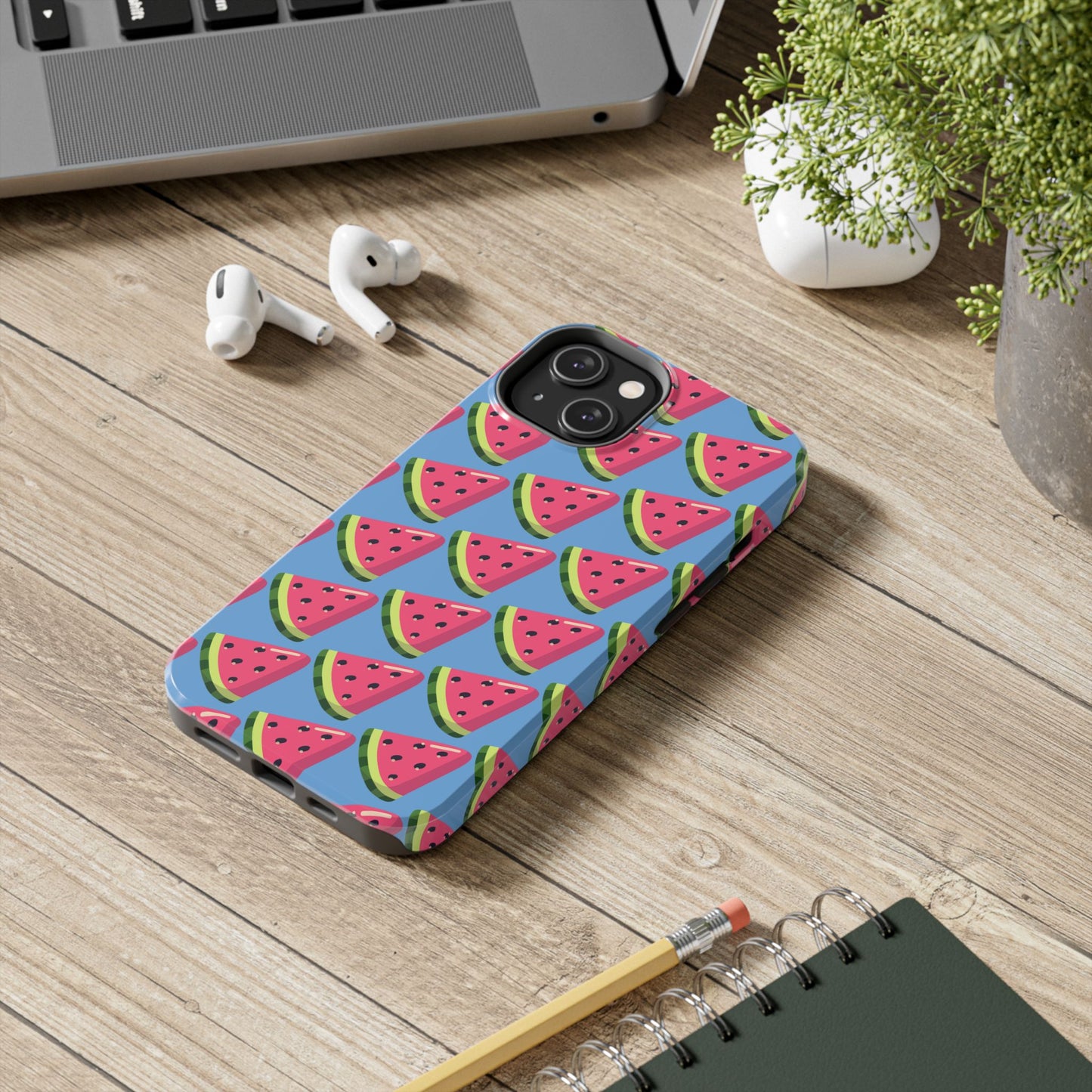 Watermelon Fun Tough Phone Case - Summer Vibes, Blue - for iPhone
