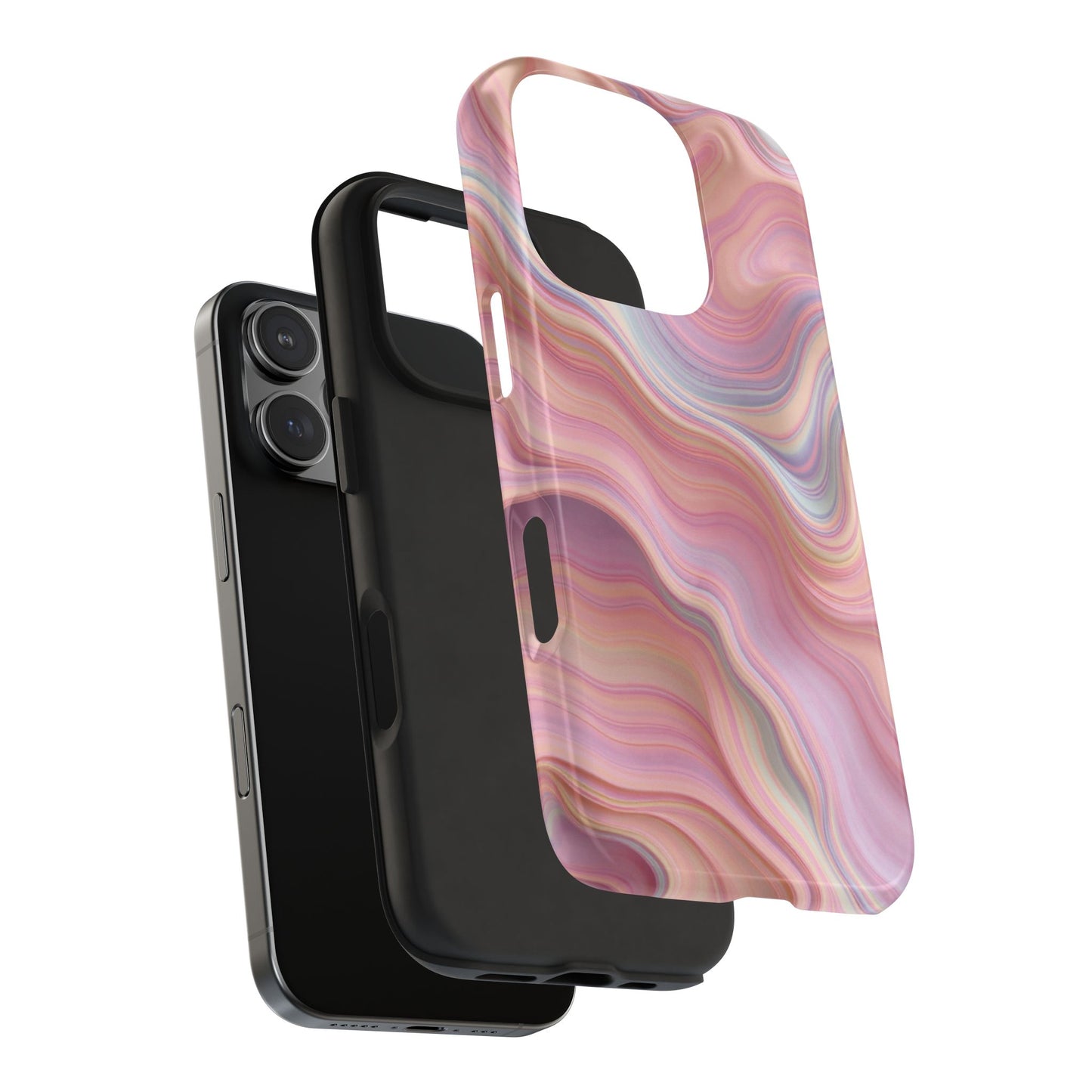 Stylish Tough Phone Cases - Abstract Pink Marble Design