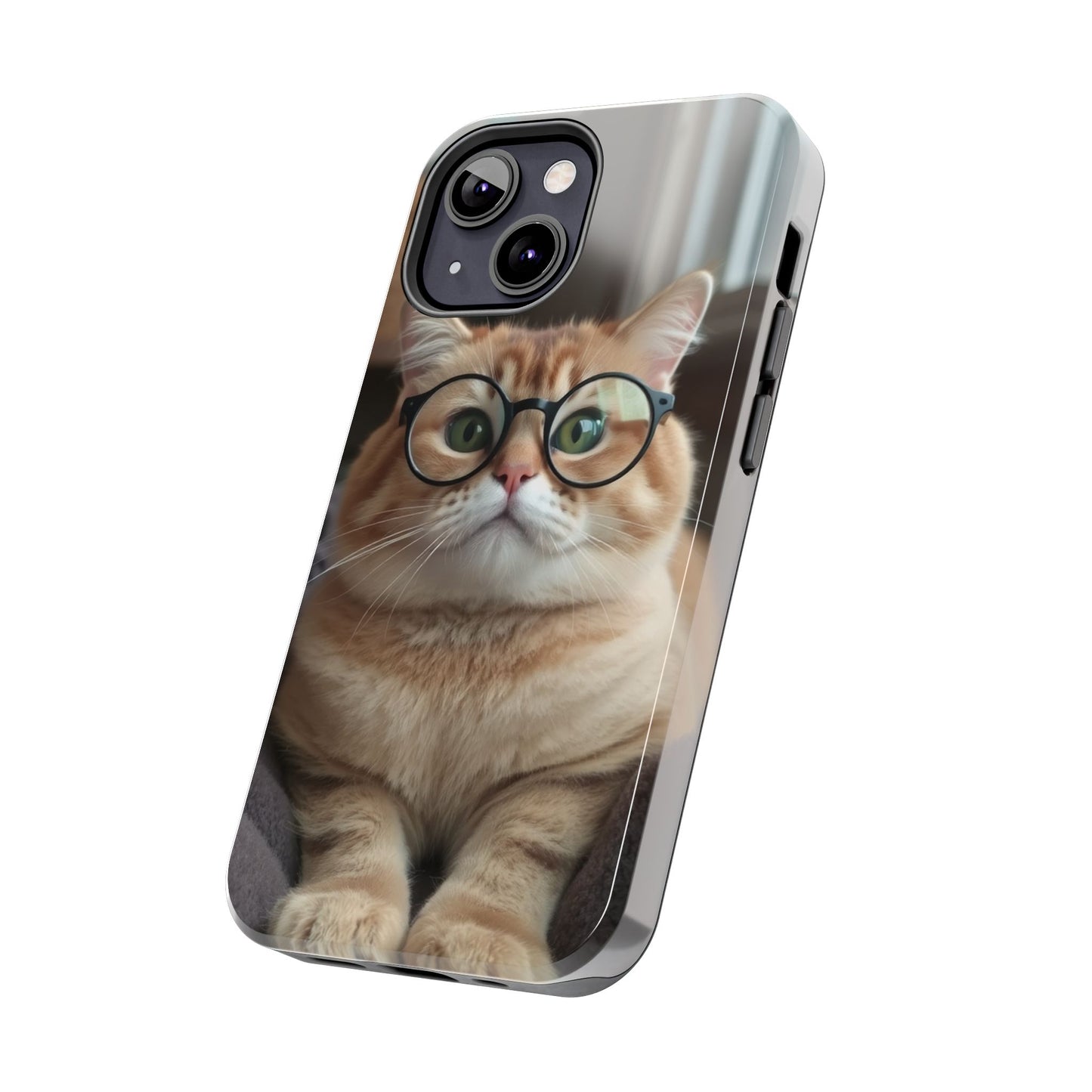 Cute Cat Glasses Tough Phone Case - Fun & Stylish Protection for Cat Lovers