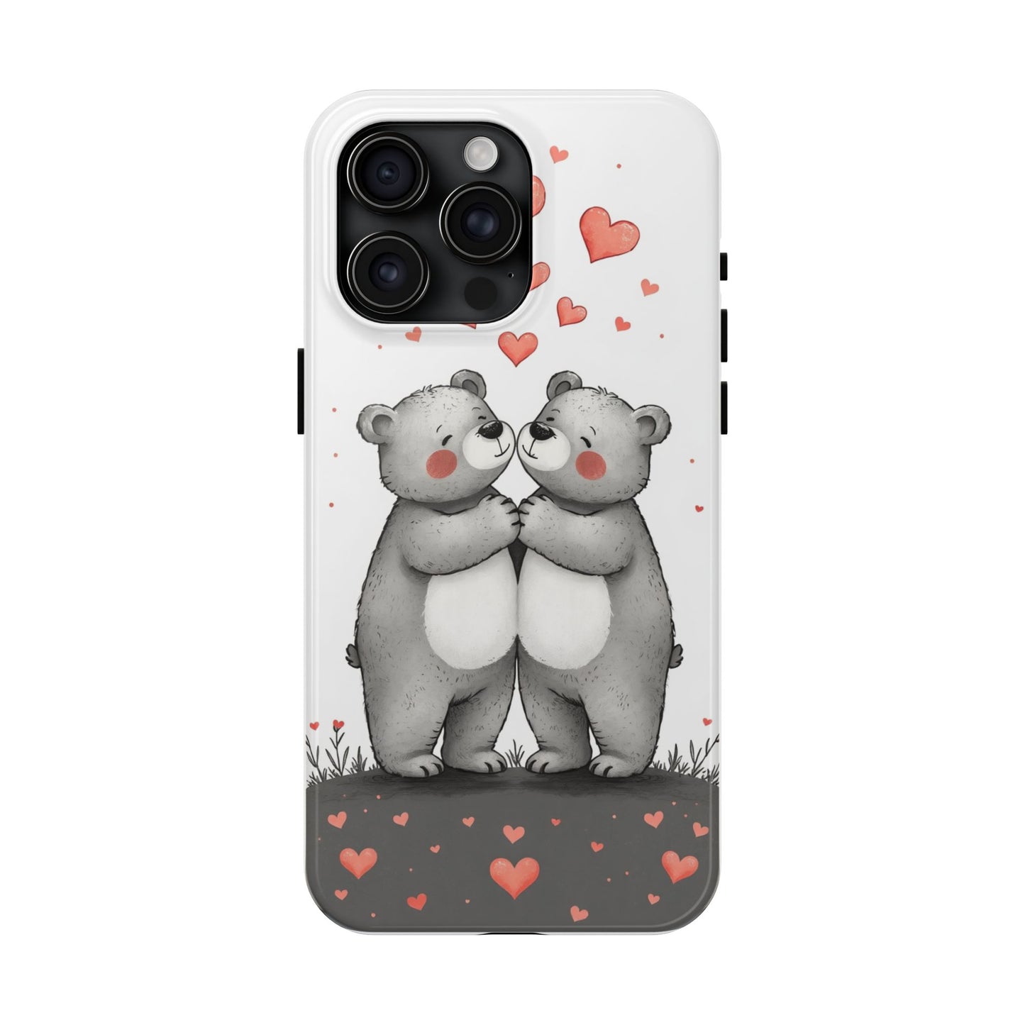 Cute Bear Love Tough Phone Case - Perfect for Valentine's Day & Couples