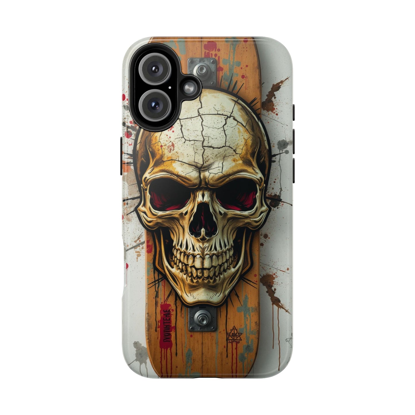 Edgy Skull Tough Phone Case - Durable Protection for Skateboard Enthusiasts