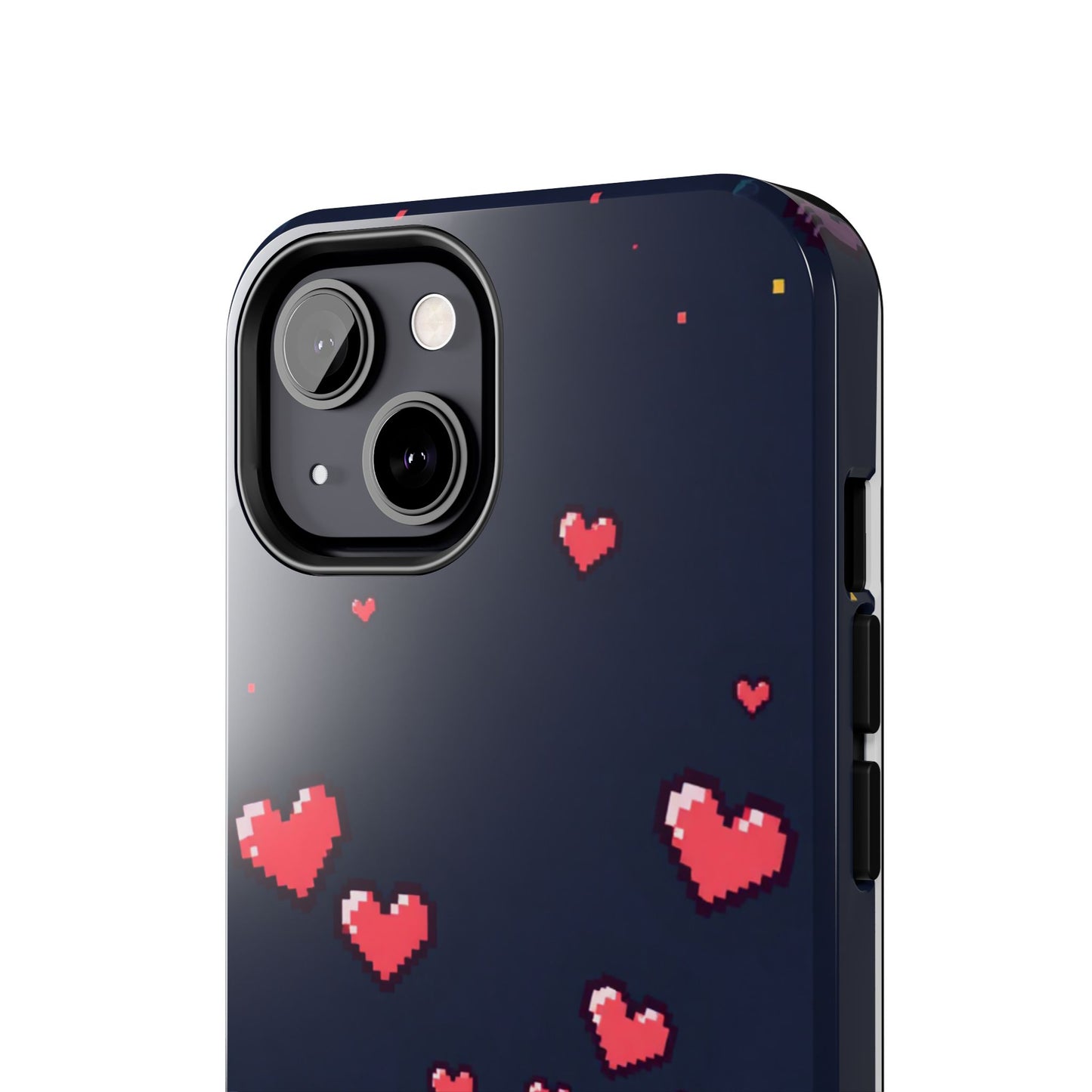 Pixel Heart Tough Phone Case - Retro Gamer Style for Valentine's Day