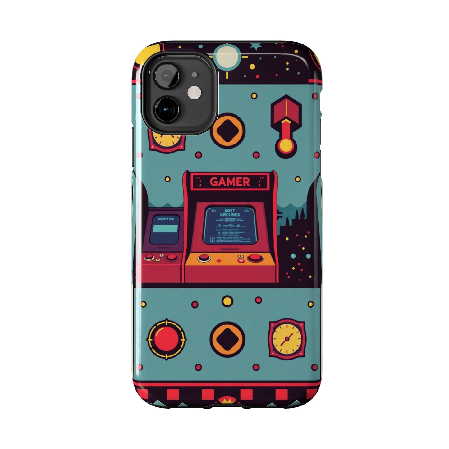 Retro Gamer Tough Phone Case - Vibrant Arcade Design for Gaming Enthusiasts - for iPhone
