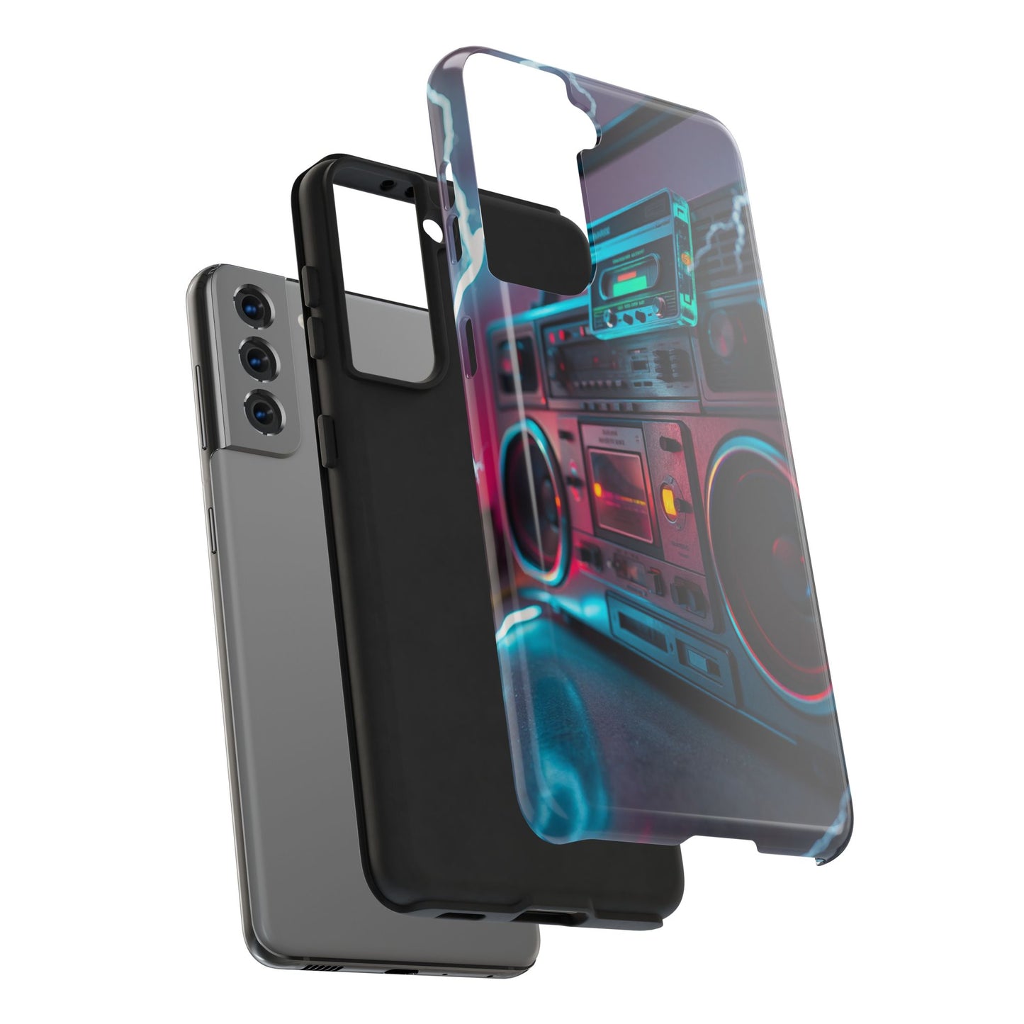 Retro Boombox Tough Phone Case – Vibrant Protection for Music Lovers