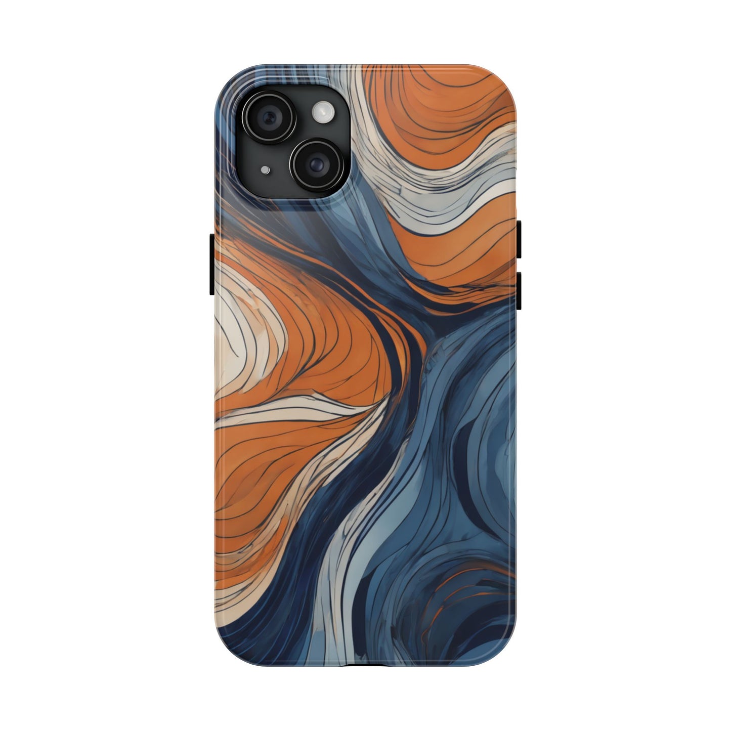 Artistic Tough Phone Case - Vibrant Abstract  Waves Design - for iPhone