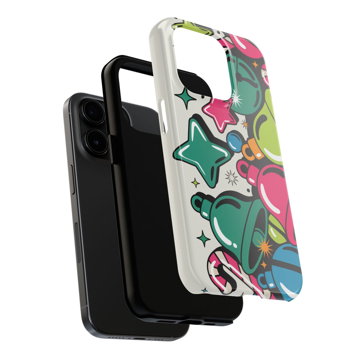 Retro 90's Colorful Bell Pattern Tough Phone Case for iPhones