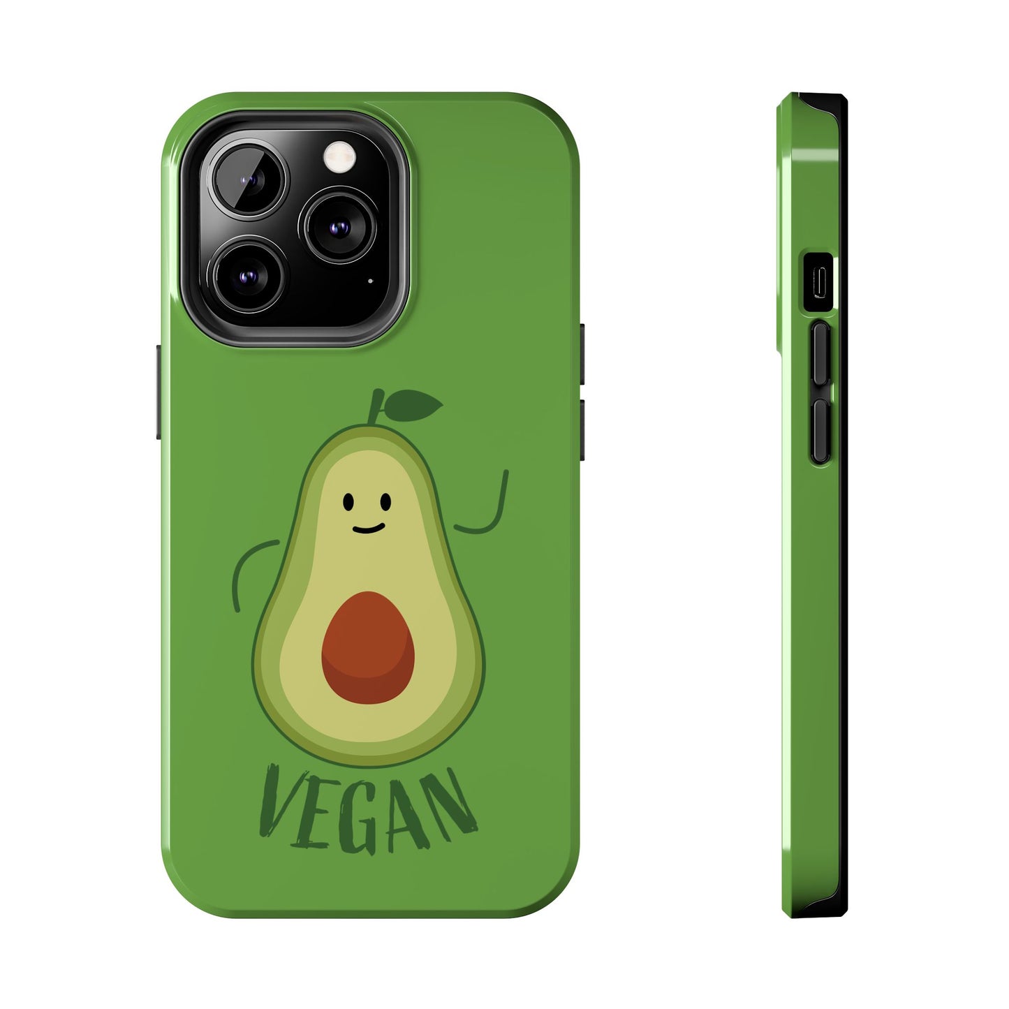 Vegan Avocado Tough Phone Case - Cute & Durable Phone Cover - for iPhone