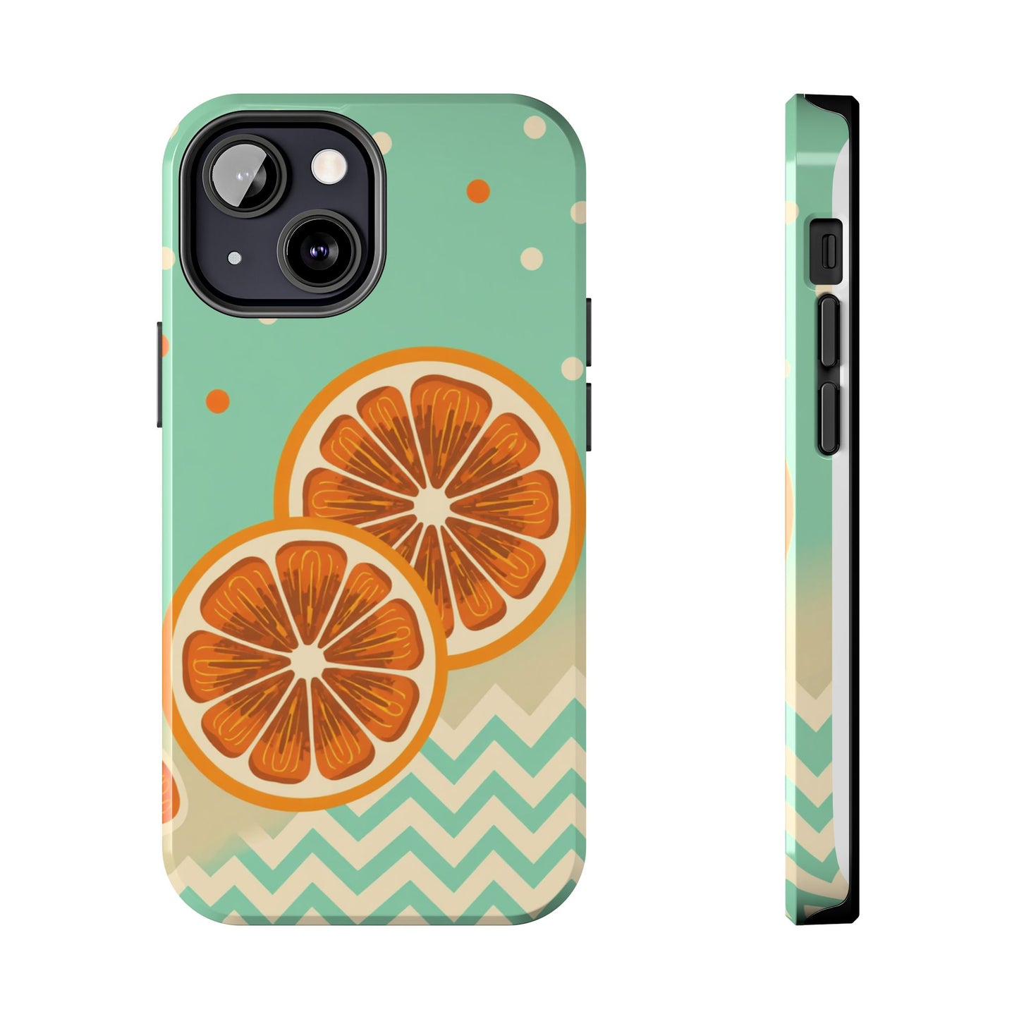 Citrus Vibe Tough Phone Case - Fun Orange Slice Design