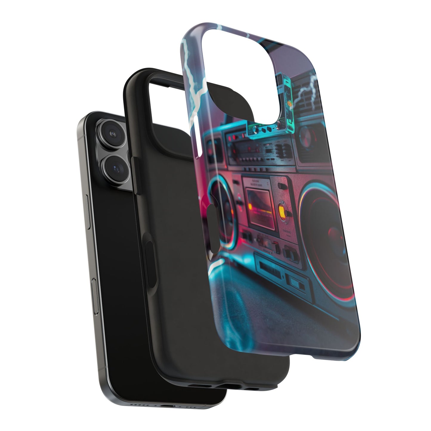 Retro Boombox Tough Phone Case – Vibrant Protection for Music Lovers