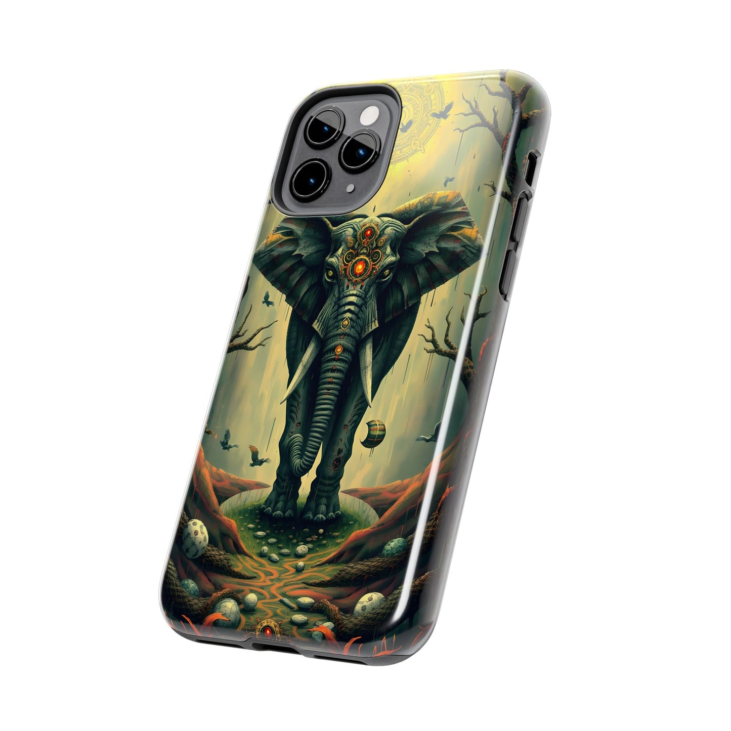 Mystical Forest Elephant Tough Phone Case | Vibrant Design for Nature Lovers - for iPhone