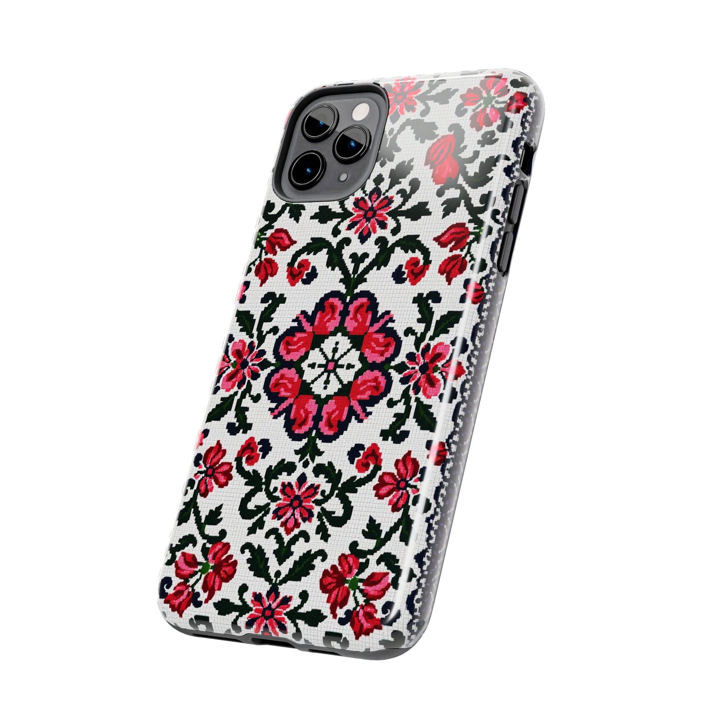 Traditional Knit Floral Design | Tough Phone Case - Durable Protection for iPhone