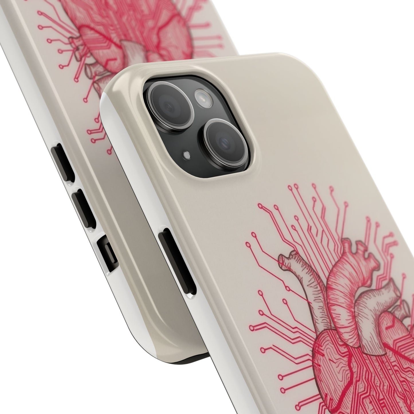 Heart Circuit Tough Phone Case – Unique Tech-Inspired Design for Tech Lovers