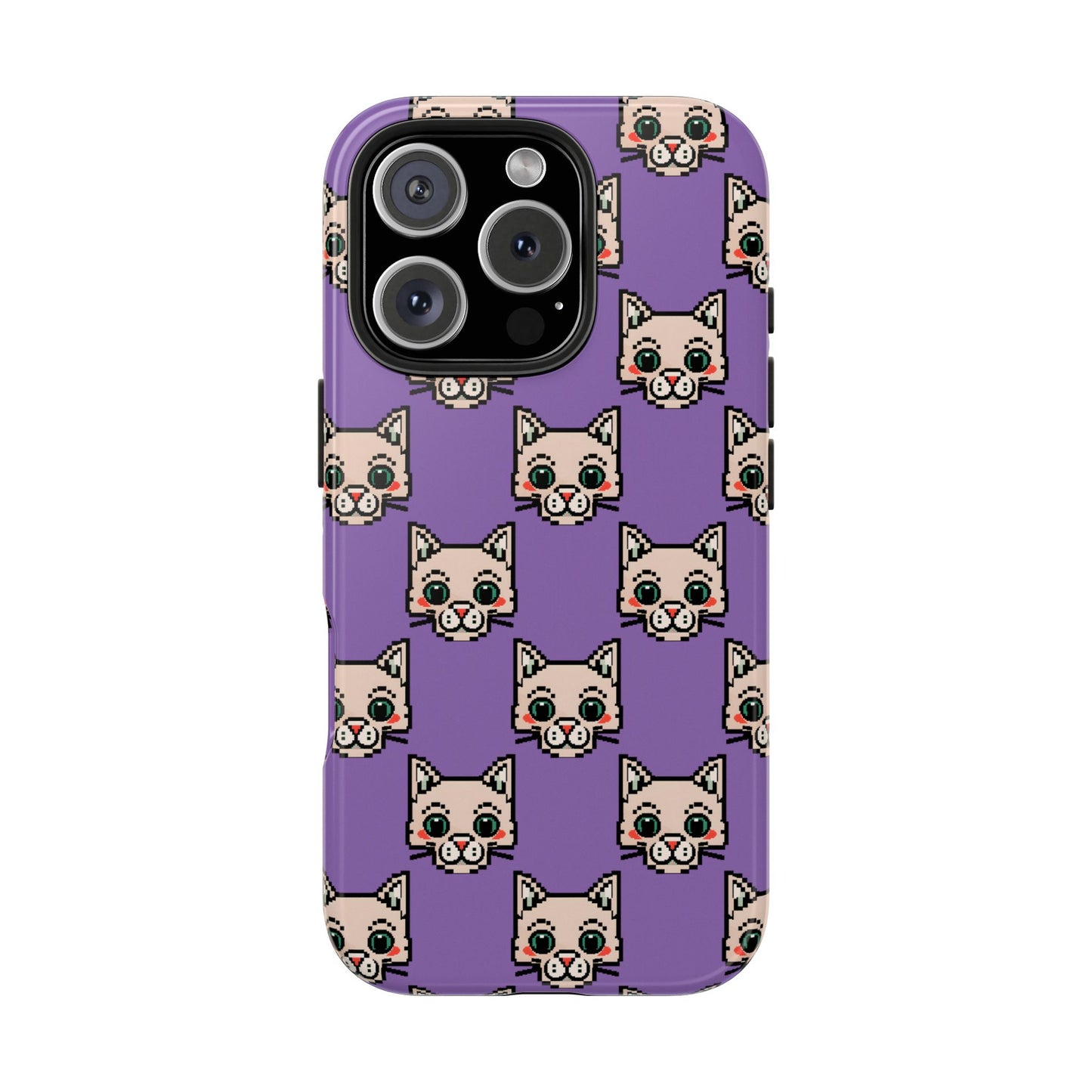 Cute Pixel Cat Tough Phone Case – Fun and Durable Protection for Cat Lovers - for iPhone