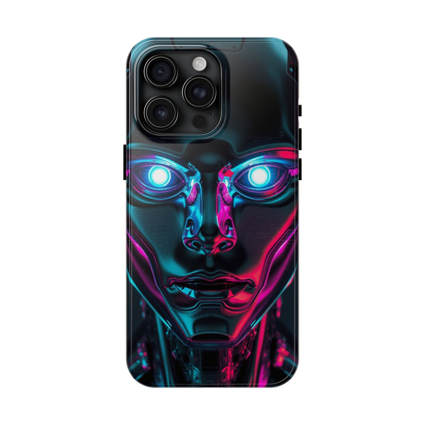 Futuristic Phone Case, Tough Phone Cover, Cyberpunk Style, Robot Design, Gift for Tech Lovers, Unique Phone Accessories