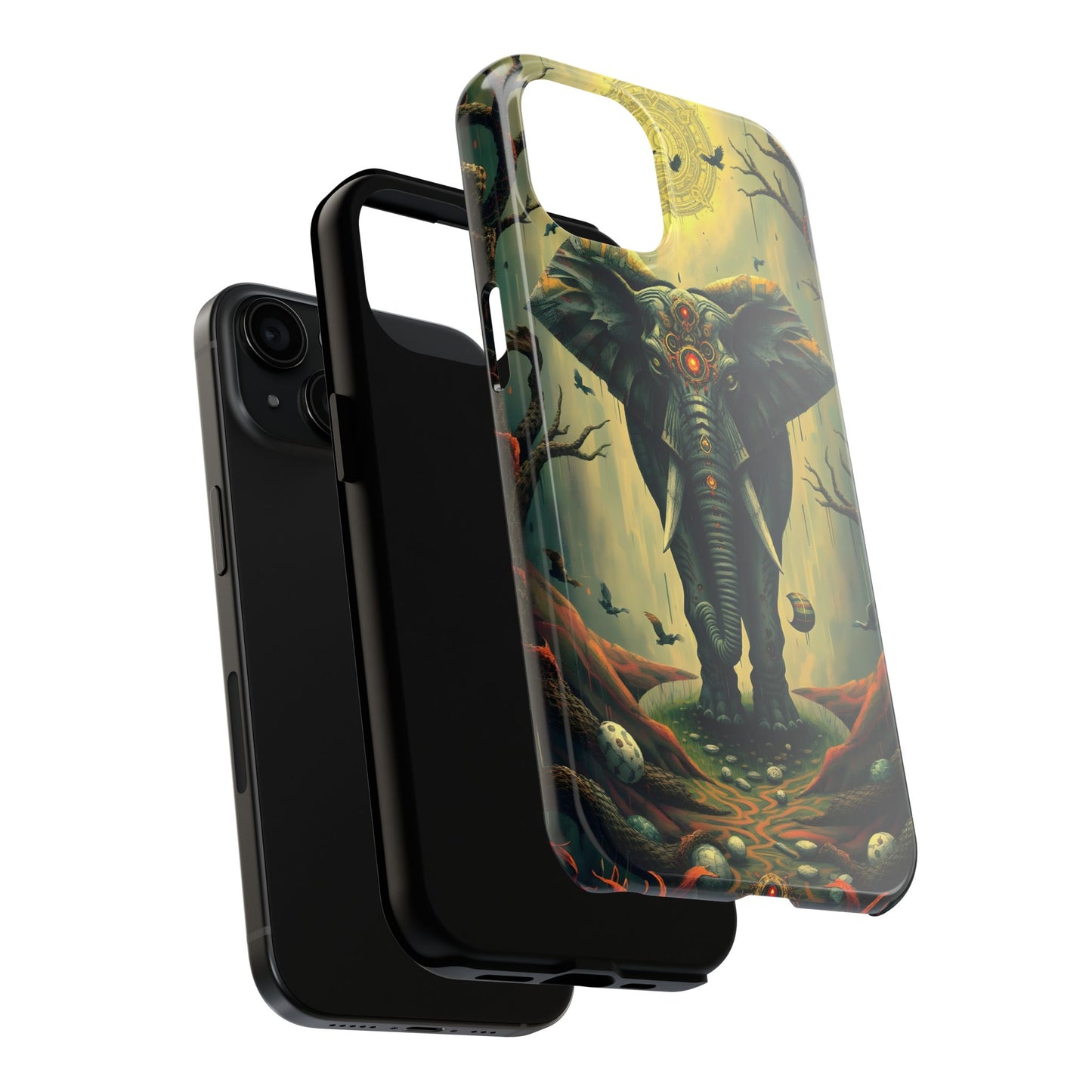 Mystical Forest Elephant Tough Phone Case | Vibrant Design for Nature Lovers - for iPhone
