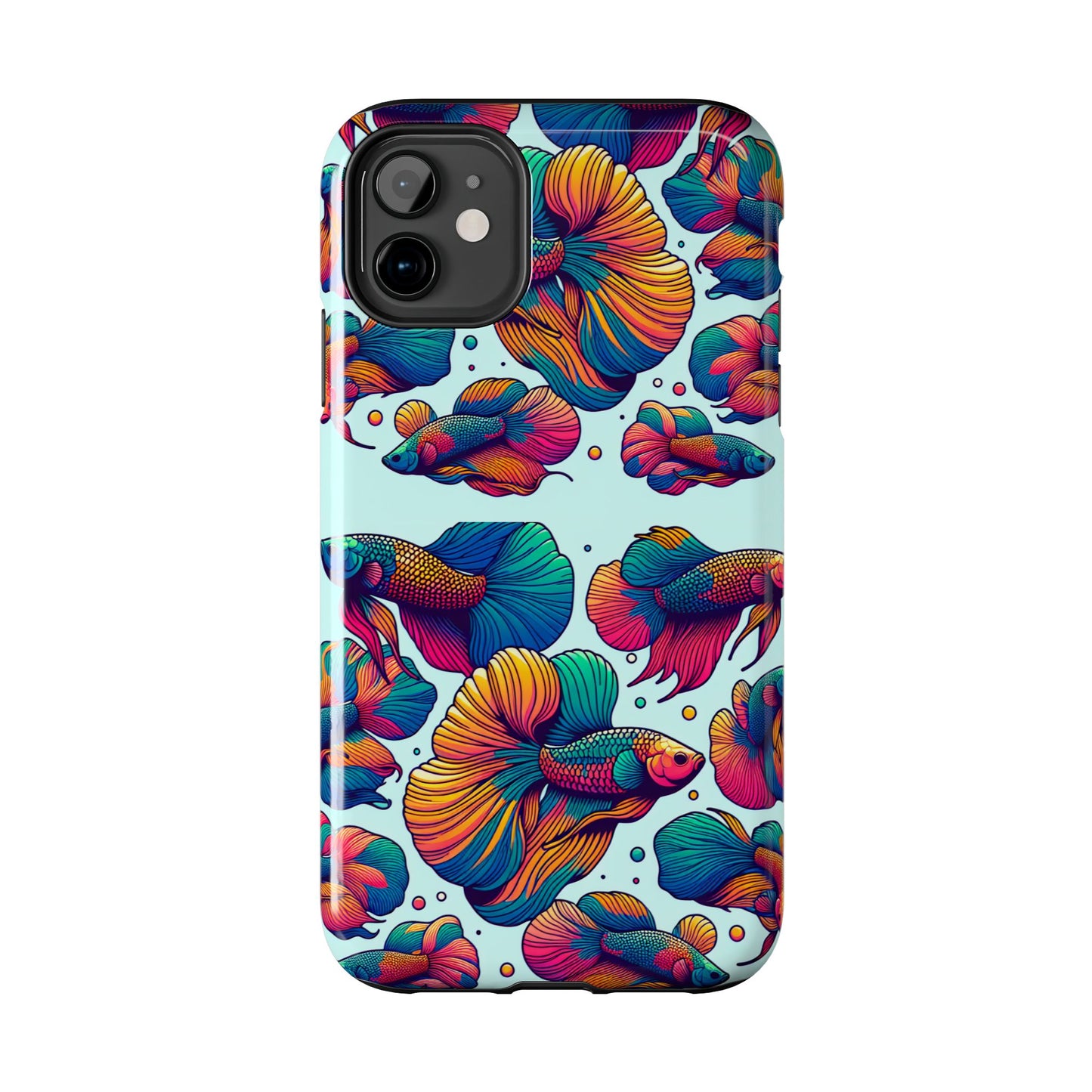 Colorful Fish Pattern Tough Phone Case - Aquatic Lovers - for iPhone