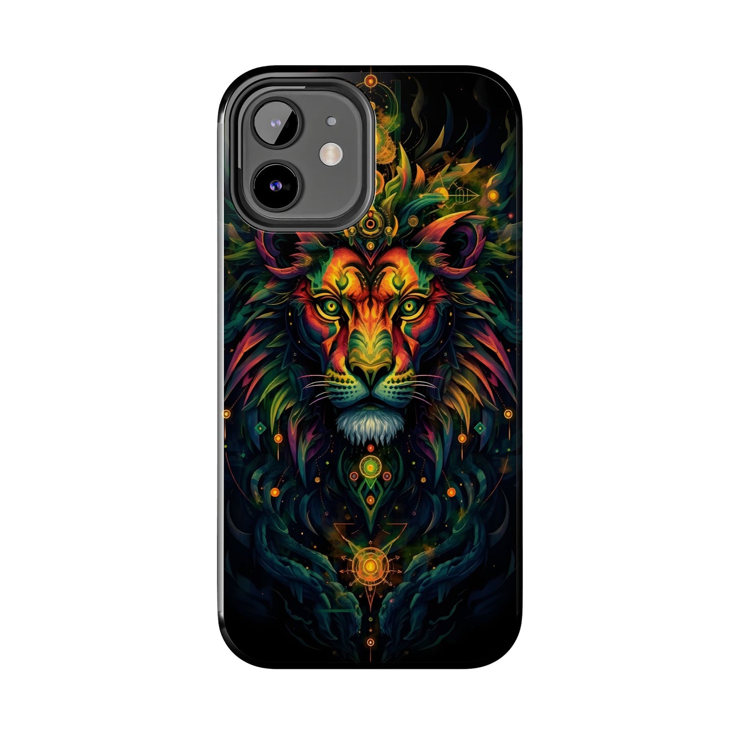 Vibrant Mystical Lion Art Tough Phone Case - Bold Protector for Animal Lovers - for iPhone