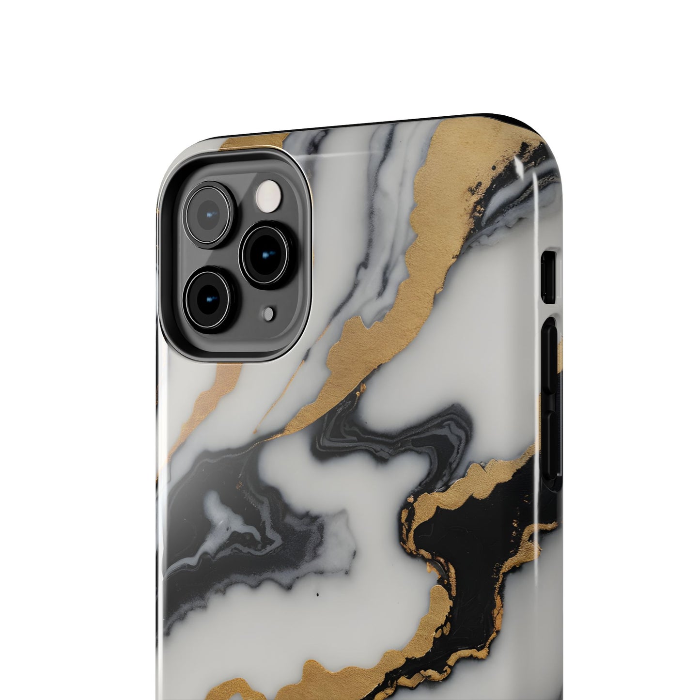 Elegant Gold Marble Tough Phone Case - Stylish Protection for Your iPhone