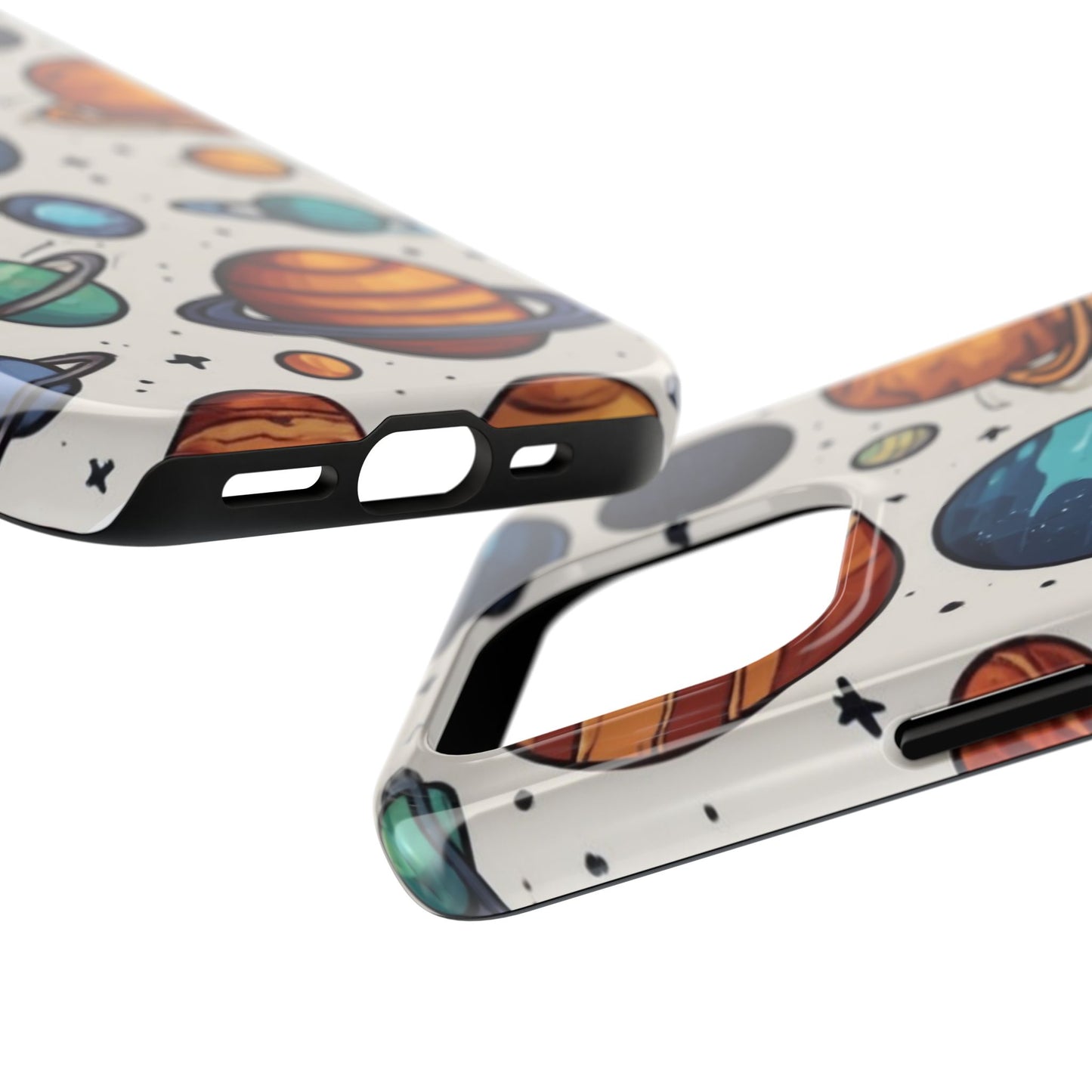 Cosmic Galaxy Tough Phone Case - Planetary Cartoon Design - for iPhone