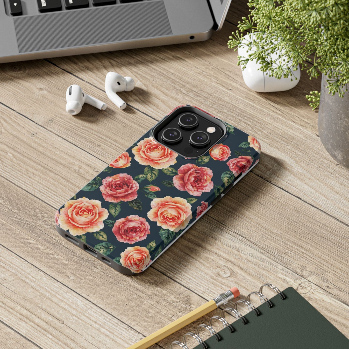 Floral Tough Phone Cases - Durable & Stylish New Age Rose Design - for iPhone